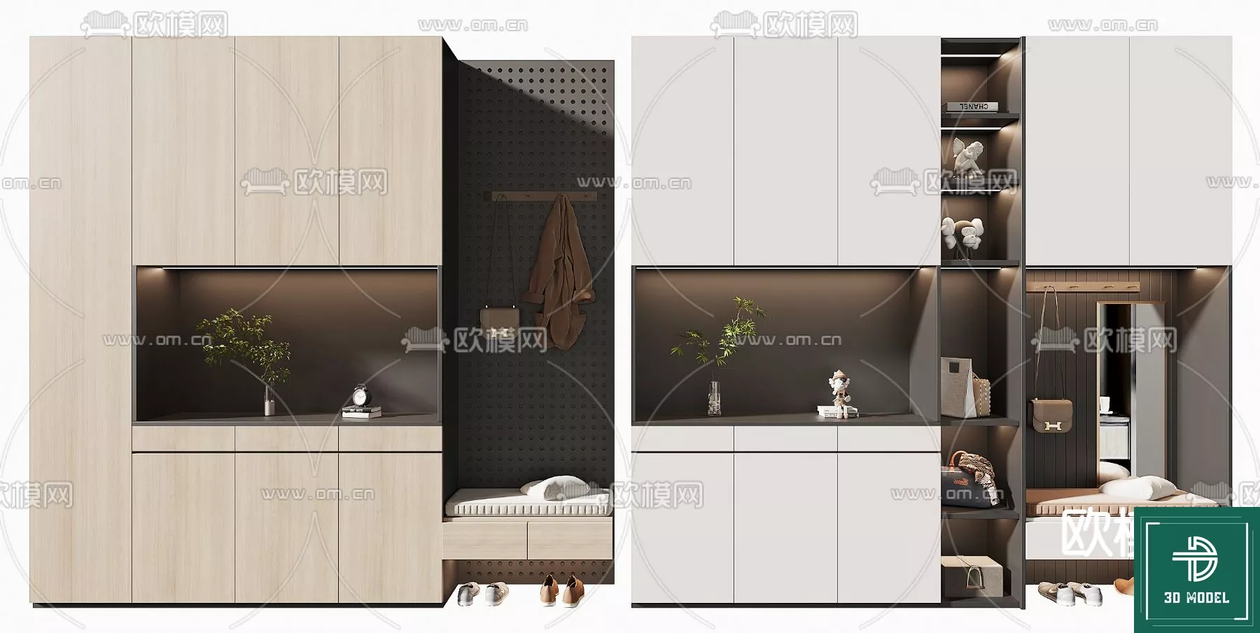 MODERN SHOES CABINET - SKETCHUP 3D MODEL - VRAY OR ENSCAPE - ID12798