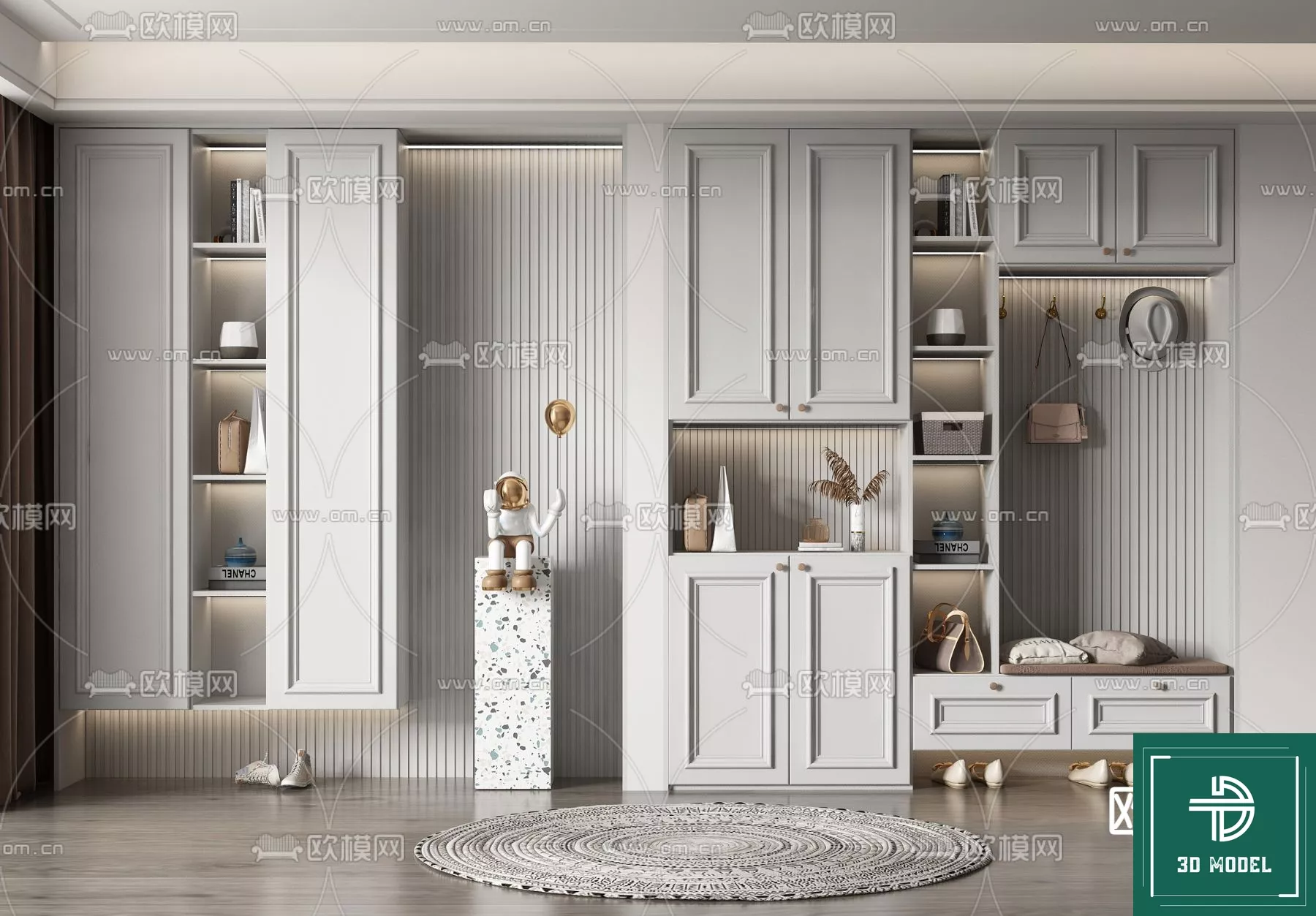 MODERN SHOES CABINET - SKETCHUP 3D MODEL - VRAY OR ENSCAPE - ID12818