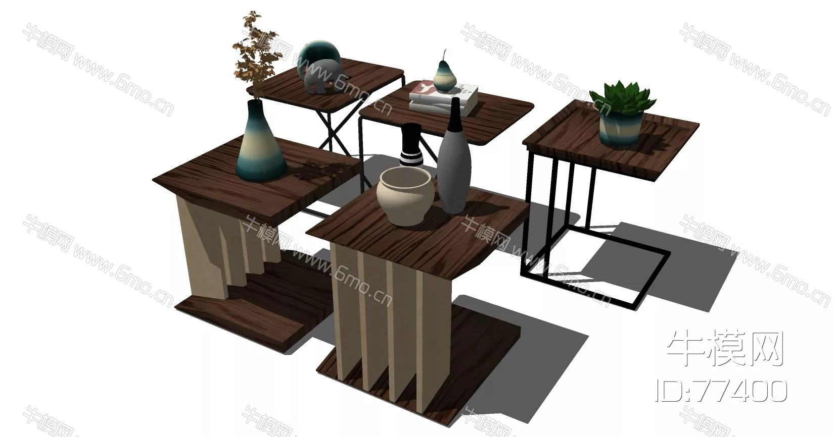 MODERN SIDE TABLE - SKETCHUP 3D MODEL - ENSCAPE - 77400