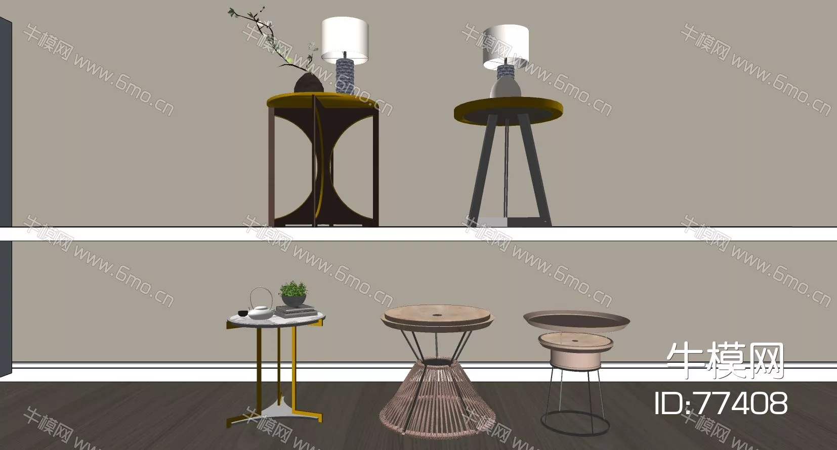 MODERN SIDE TABLE - SKETCHUP 3D MODEL - ENSCAPE - 77408