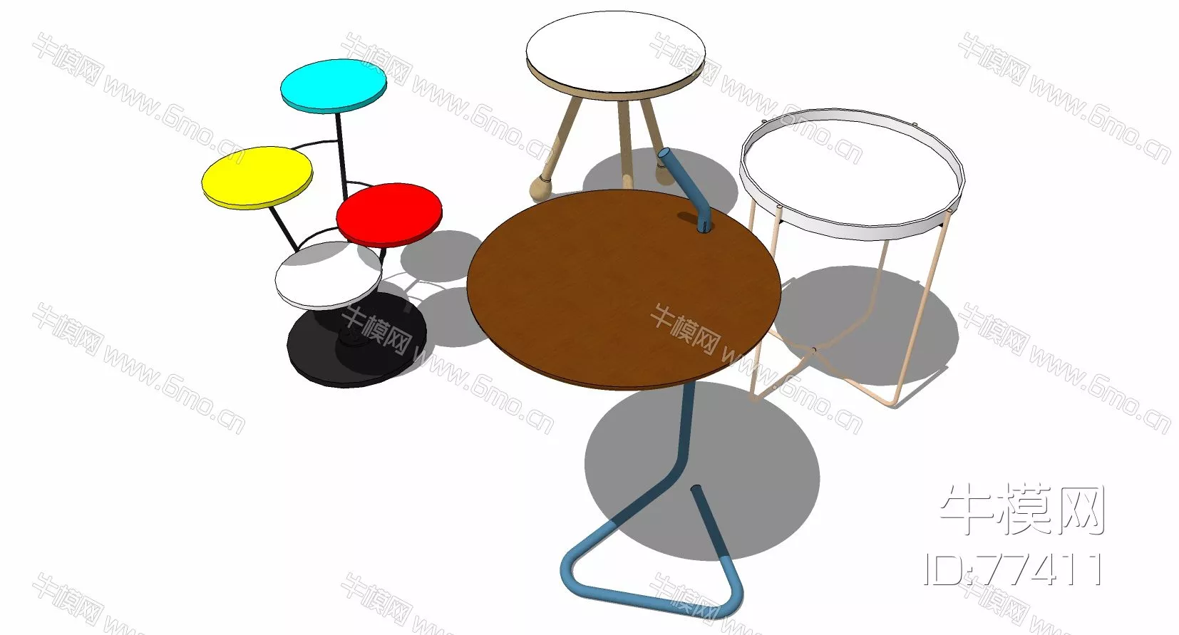 MODERN SIDE TABLE - SKETCHUP 3D MODEL - ENSCAPE - 77411