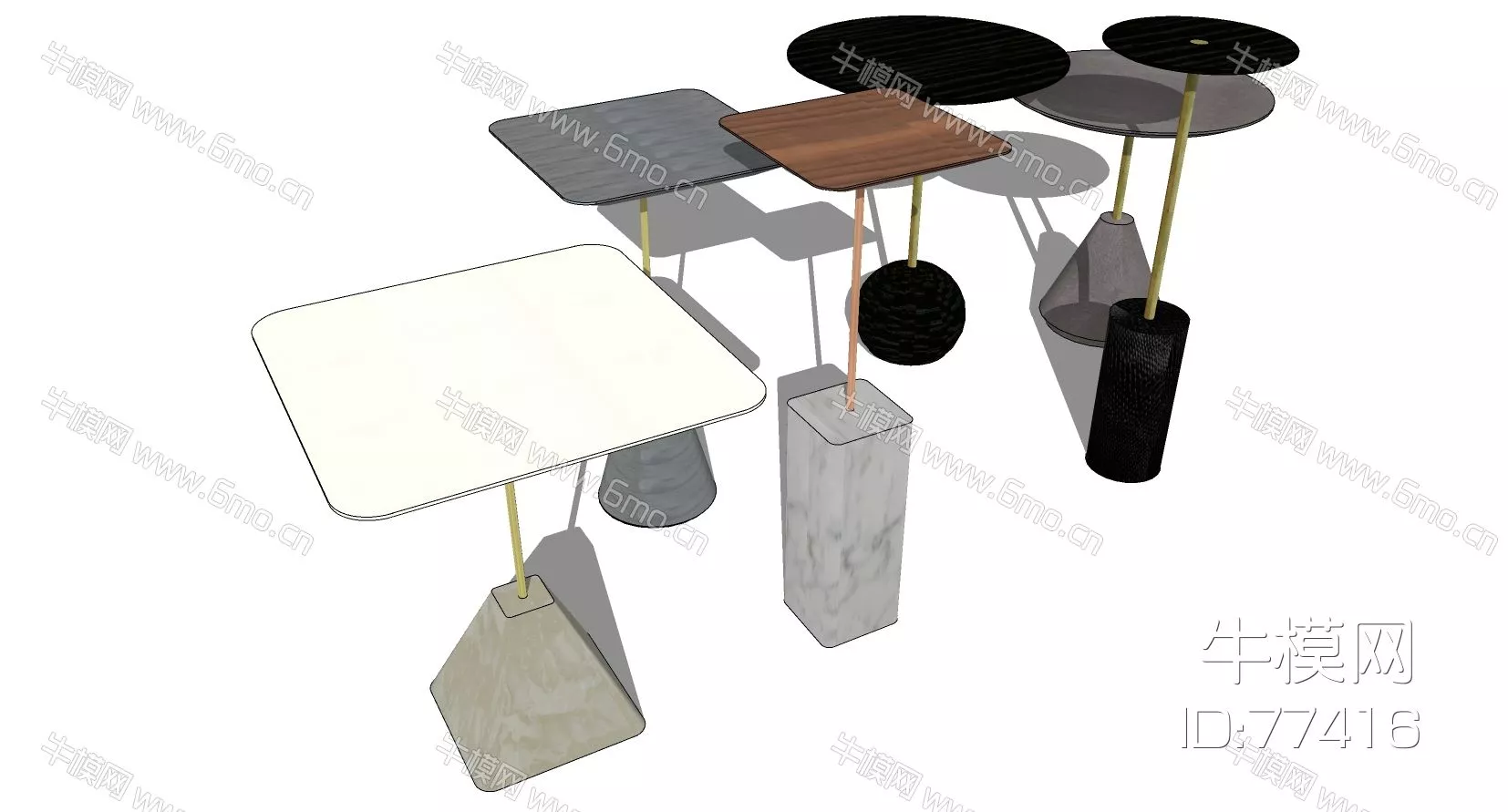 MODERN SIDE TABLE - SKETCHUP 3D MODEL - ENSCAPE - 77416