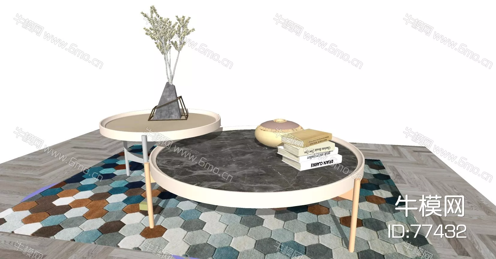 MODERN SIDE TABLE - SKETCHUP 3D MODEL - ENSCAPE - 77432