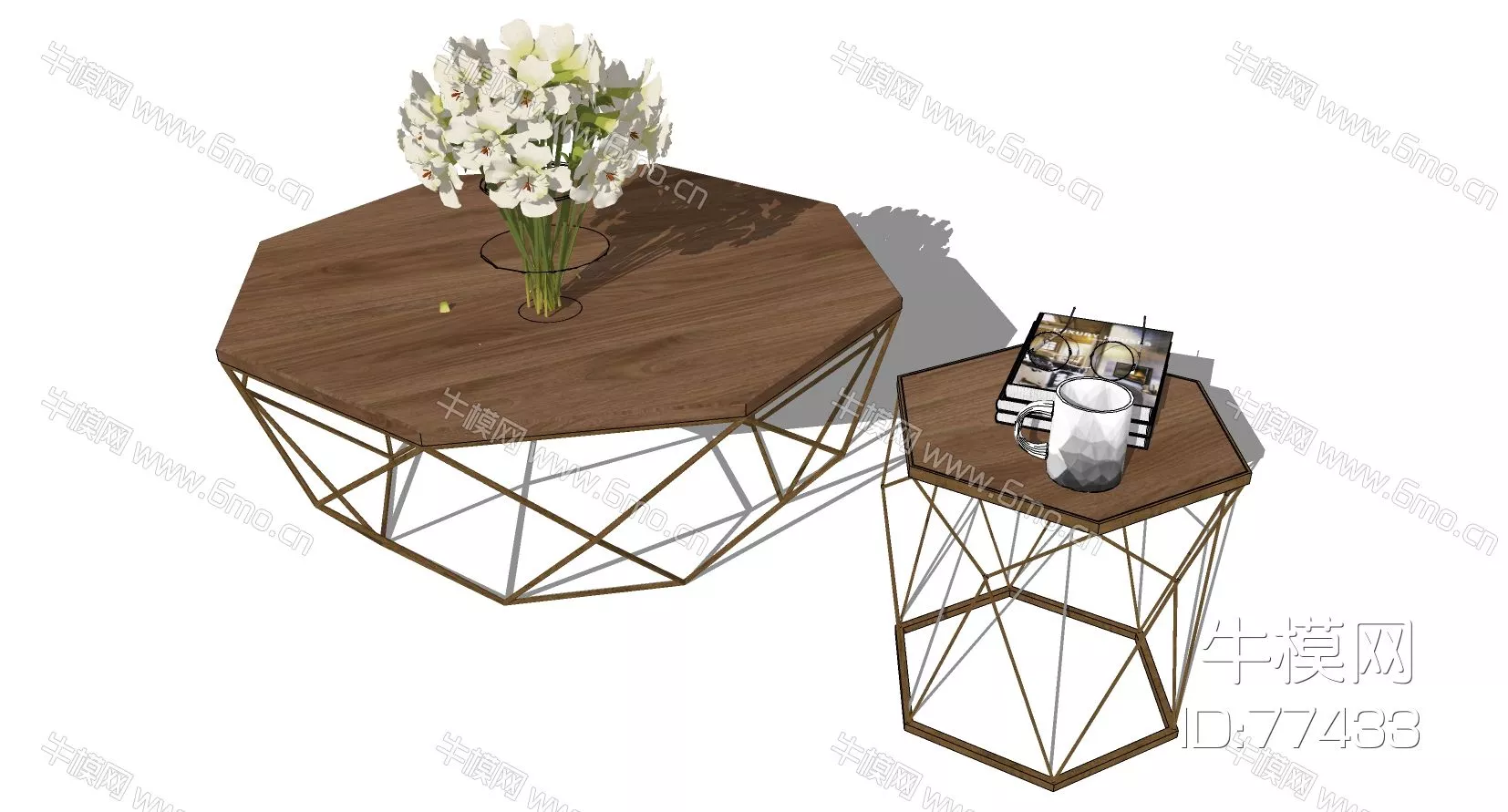 MODERN SIDE TABLE - SKETCHUP 3D MODEL - ENSCAPE - 77433
