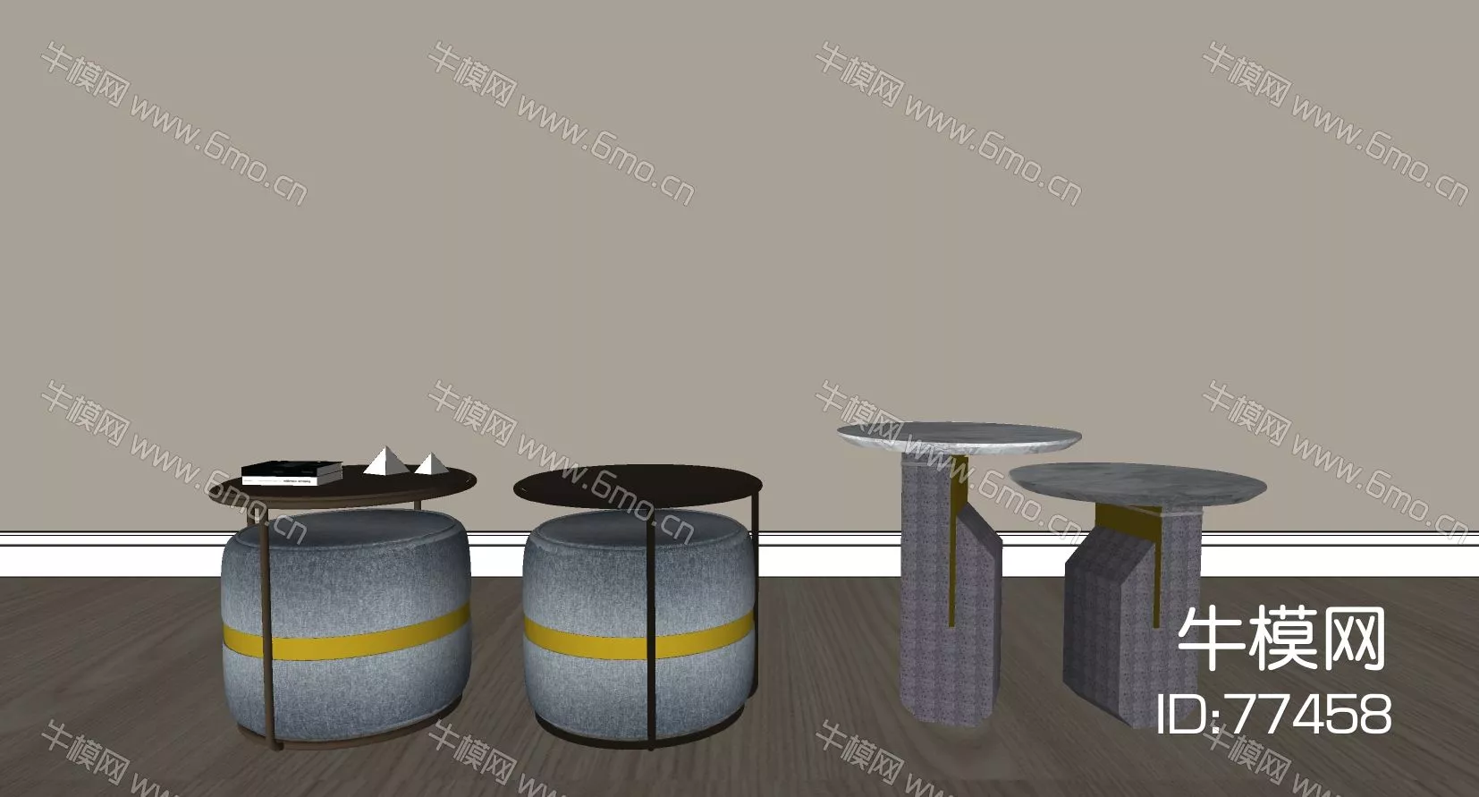 MODERN SIDE TABLE - SKETCHUP 3D MODEL - ENSCAPE - 77458