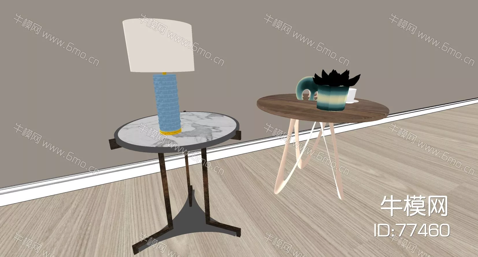 MODERN SIDE TABLE - SKETCHUP 3D MODEL - ENSCAPE - 77460