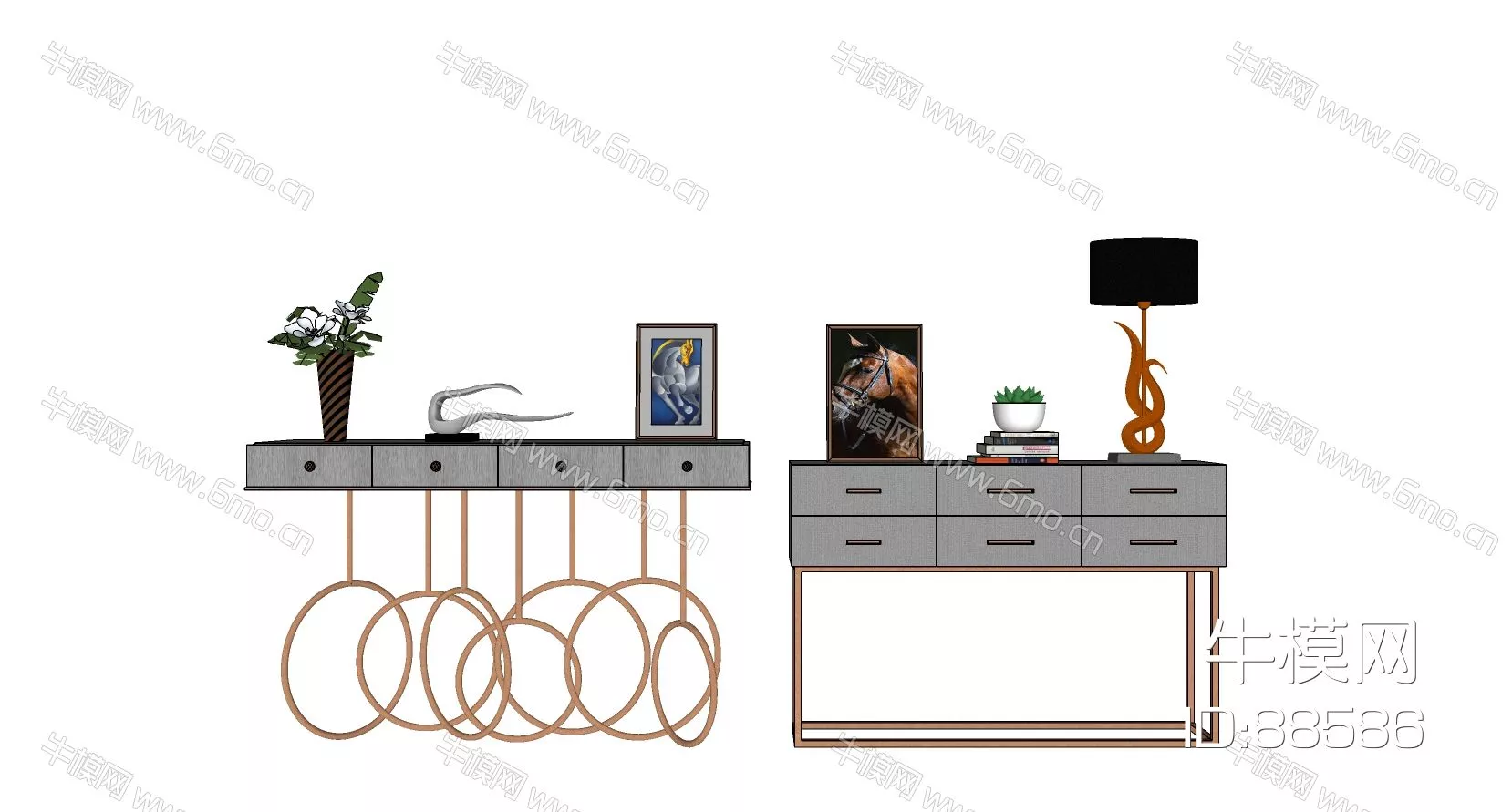 MODERN SIDEBOARD - SKETCHUP 3D MODEL - ENSCAPE - 88586