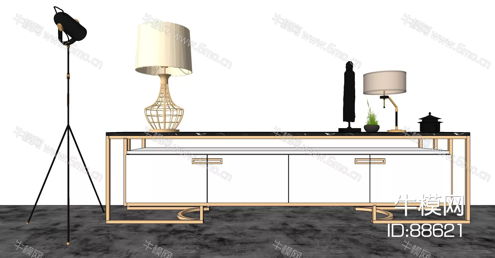 MODERN SIDEBOARD - SKETCHUP 3D MODEL - ENSCAPE - 88621