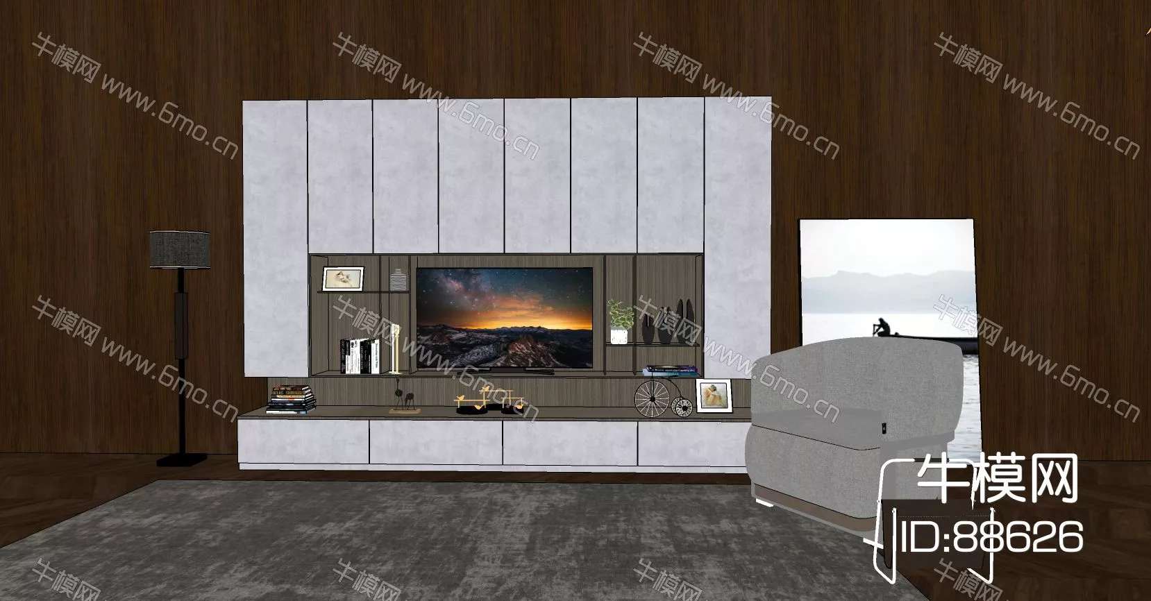 MODERN SIDEBOARD - SKETCHUP 3D MODEL - ENSCAPE - 88626