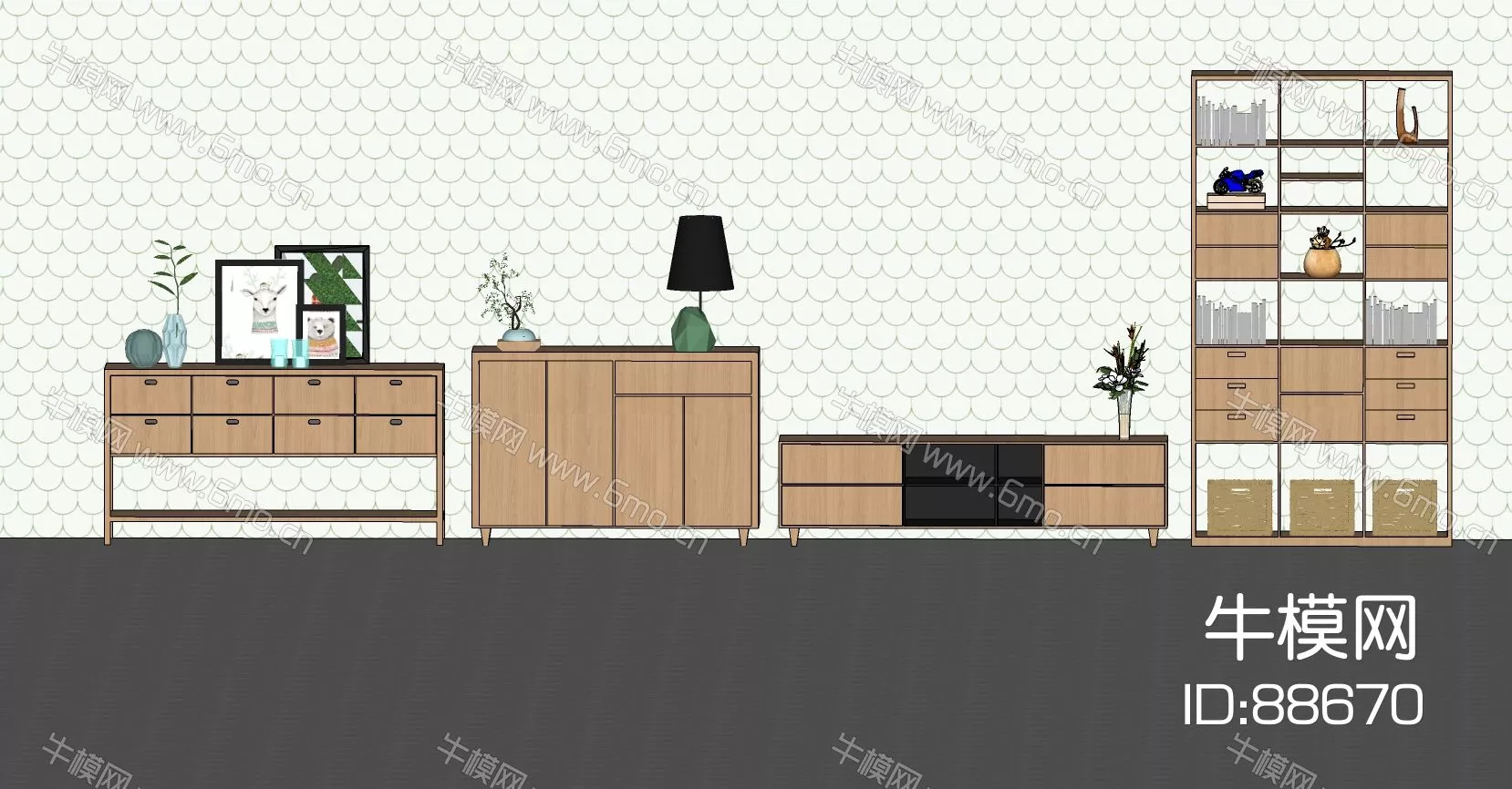 MODERN SIDEBOARD - SKETCHUP 3D MODEL - ENSCAPE - 88670