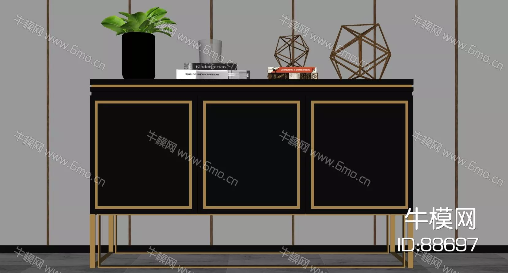 MODERN SIDEBOARD - SKETCHUP 3D MODEL - ENSCAPE - 88697