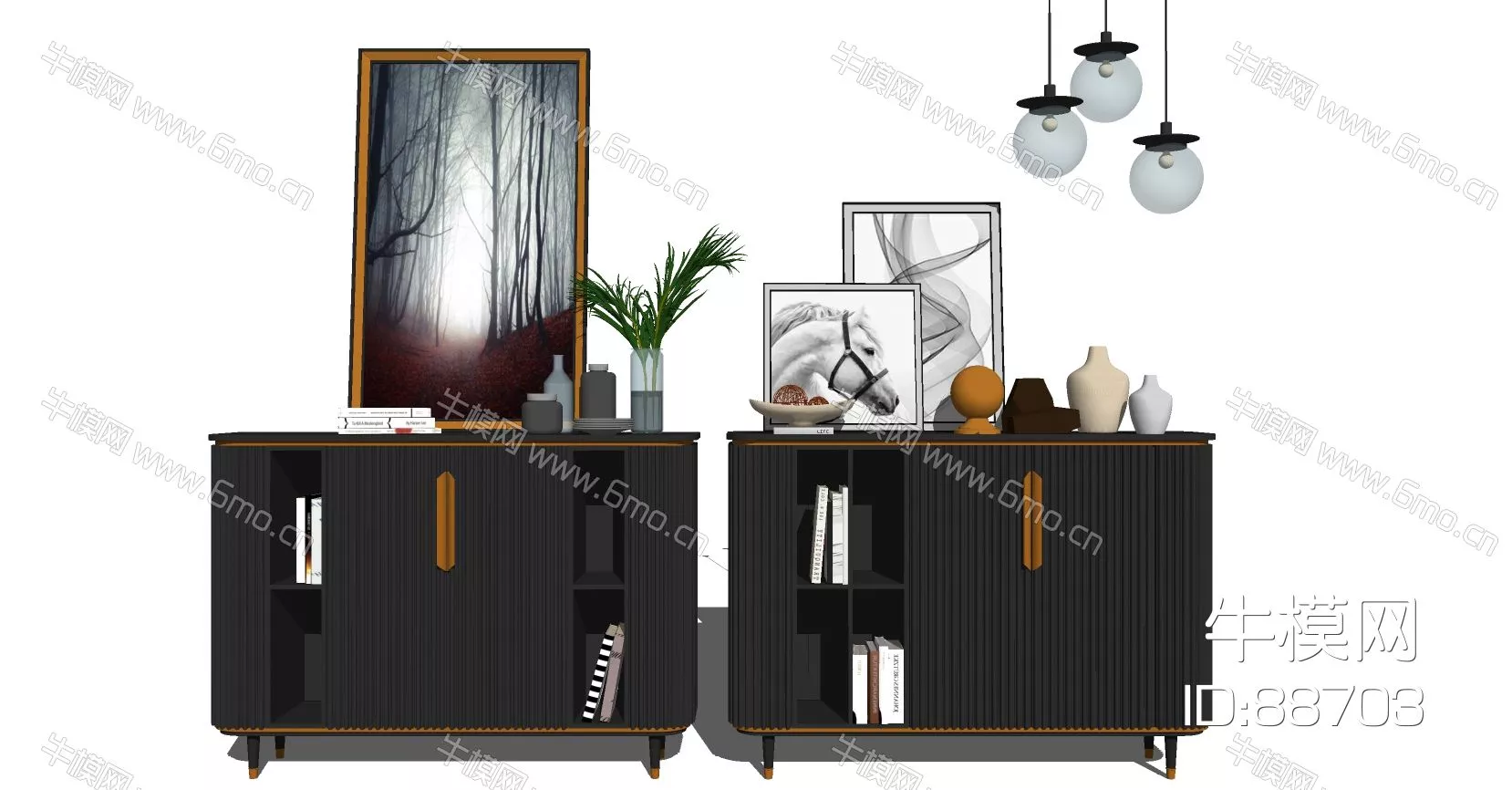 MODERN SIDEBOARD - SKETCHUP 3D MODEL - ENSCAPE - 88703