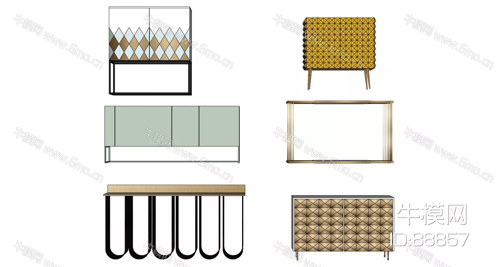 MODERN SIDEBOARD - SKETCHUP 3D MODEL - ENSCAPE - 88857