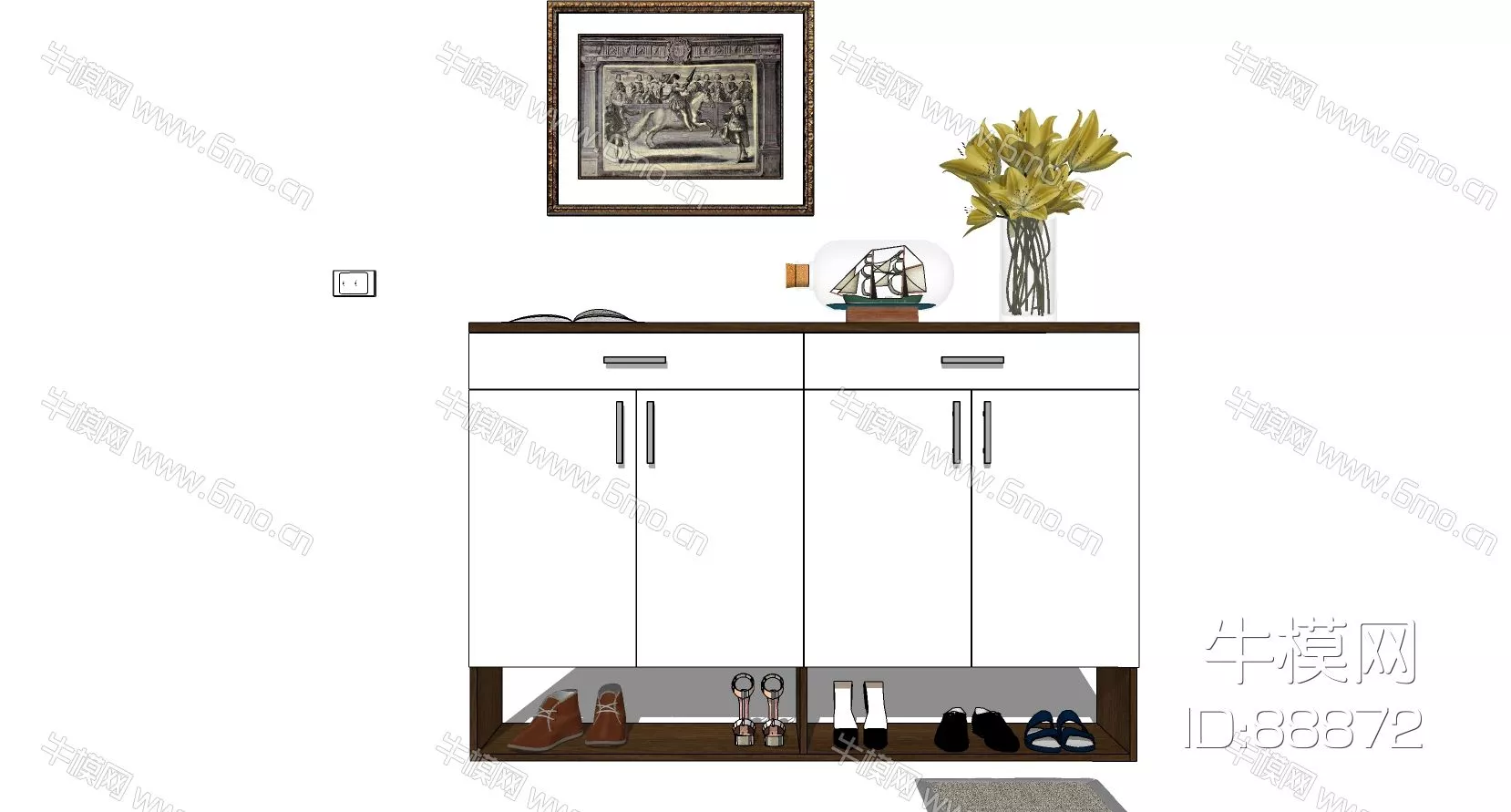 MODERN SIDEBOARD - SKETCHUP 3D MODEL - ENSCAPE - 88872