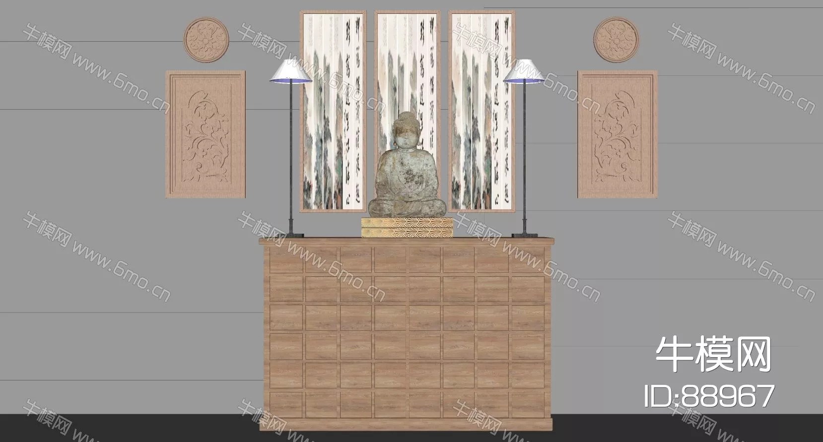 MODERN SIDEBOARD - SKETCHUP 3D MODEL - ENSCAPE - 88967