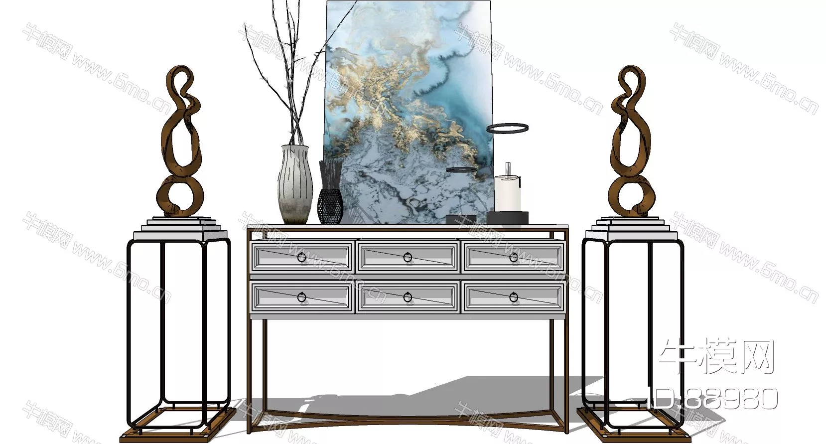 MODERN SIDEBOARD - SKETCHUP 3D MODEL - ENSCAPE - 88980