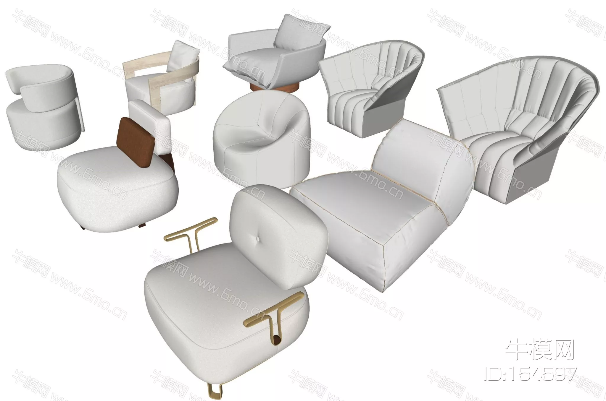 MODERN SOFA - SKETCHUP 3D MODEL - ENSCAPE - 154597