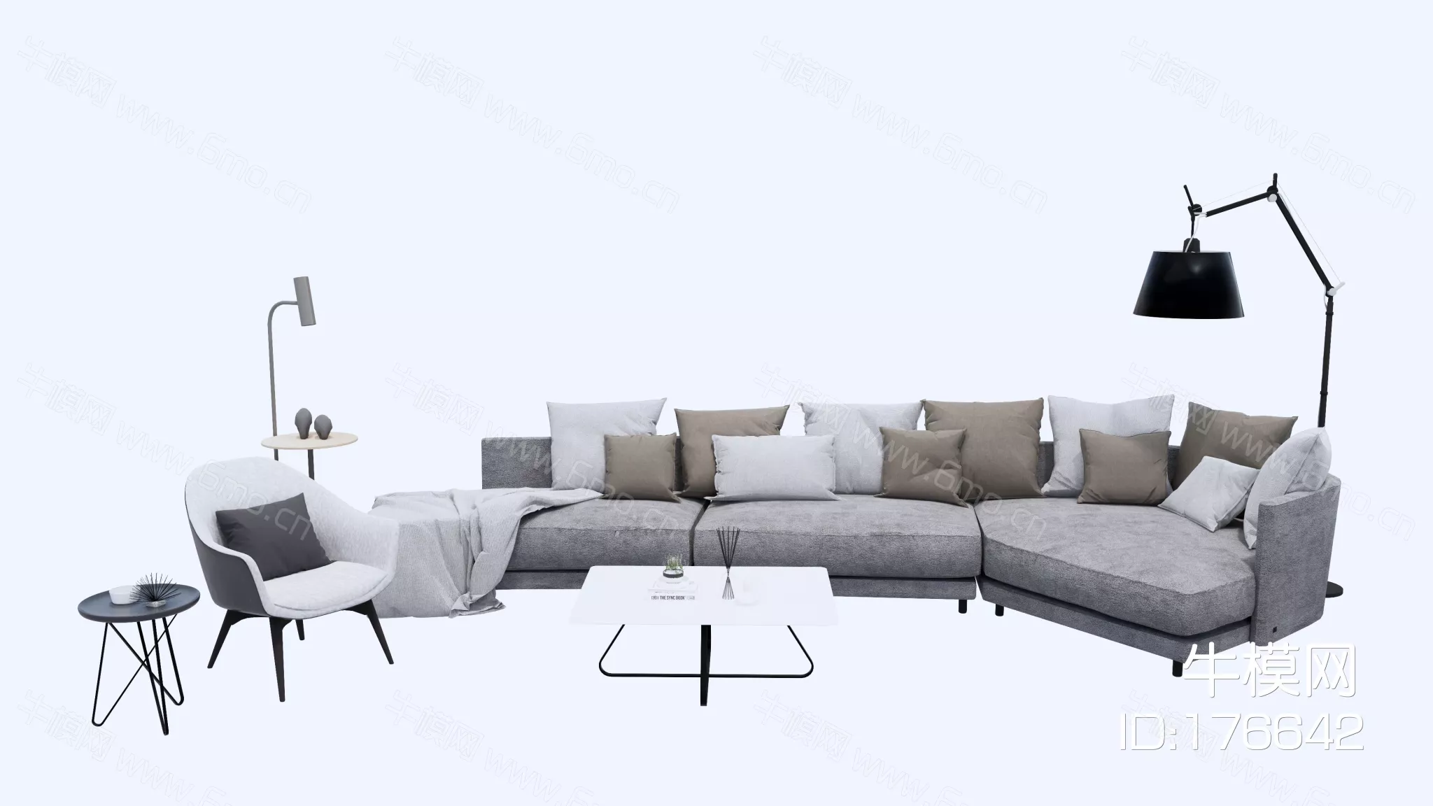 MODERN SOFA - SKETCHUP 3D MODEL - ENSCAPE - 176642