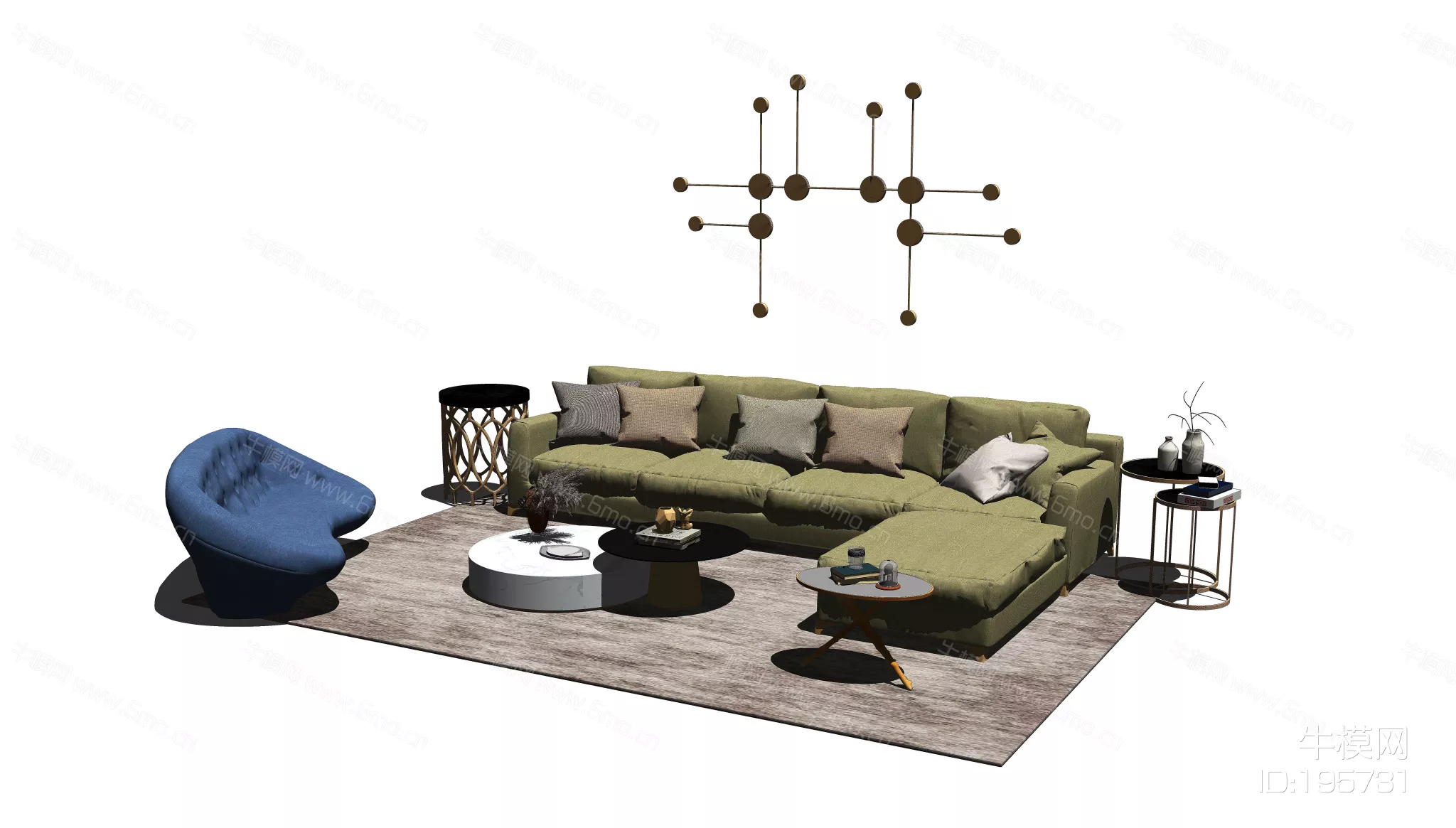 MODERN SOFA - SKETCHUP 3D MODEL - ENSCAPE - 195731