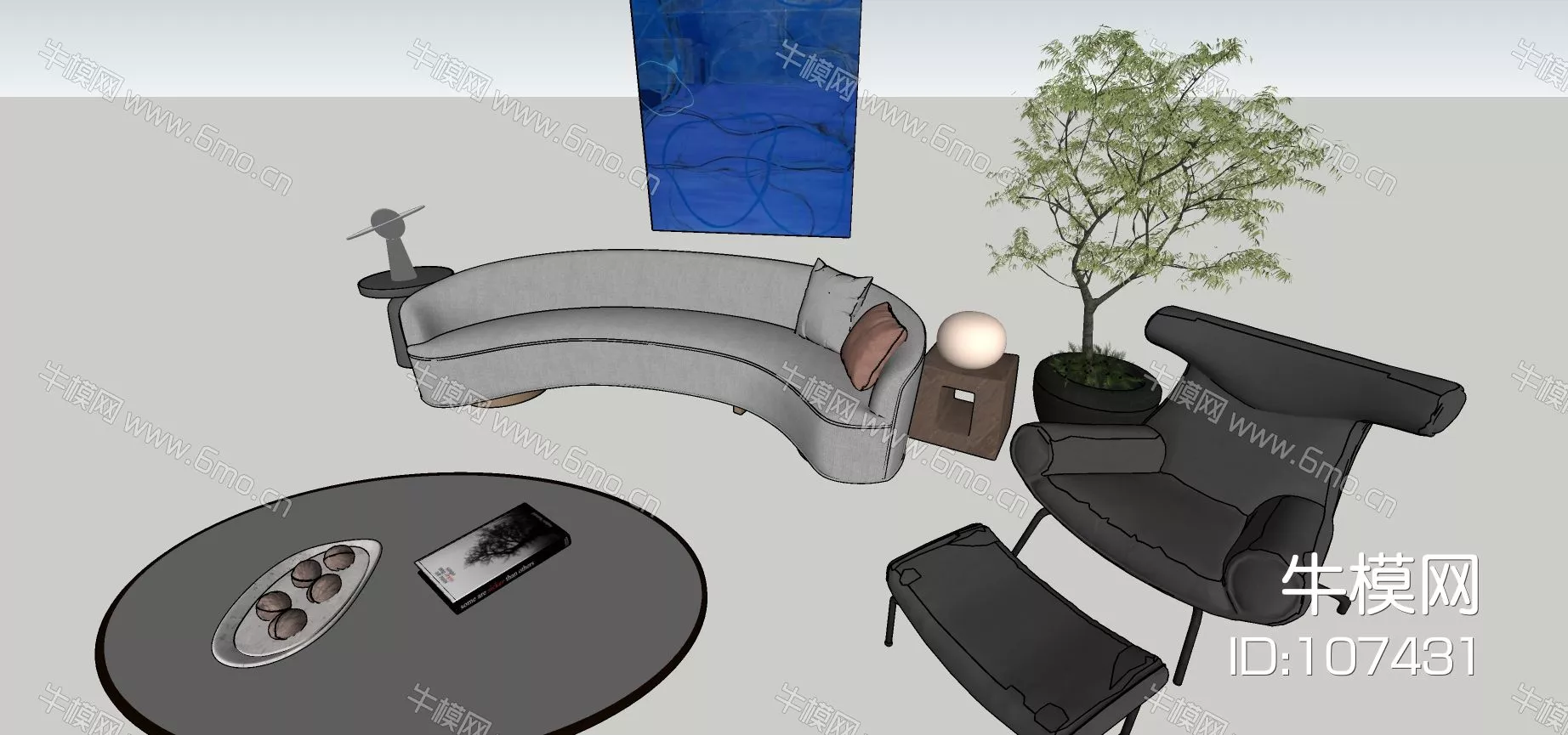 MODERN SOFA - SKETCHUP 3D MODEL - ENSCAPE - ID12928