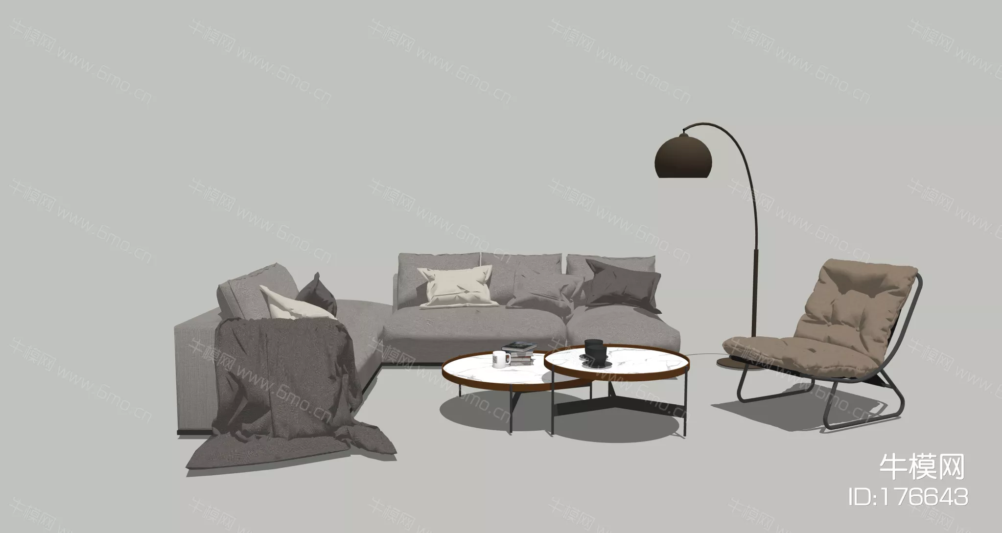 MODERN SOFA - SKETCHUP 3D MODEL - ENSCAPE - ID12966