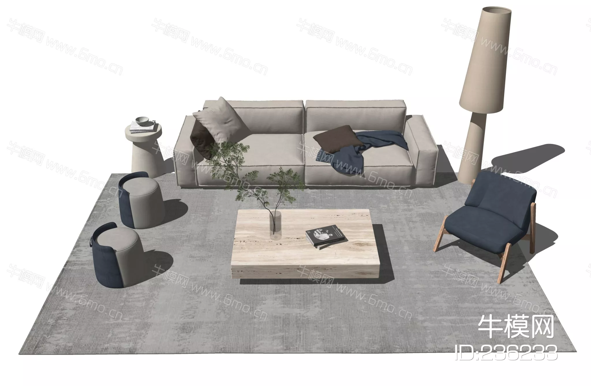 MODERN SOFA - SKETCHUP 3D MODEL - ENSCAPE - ID12981