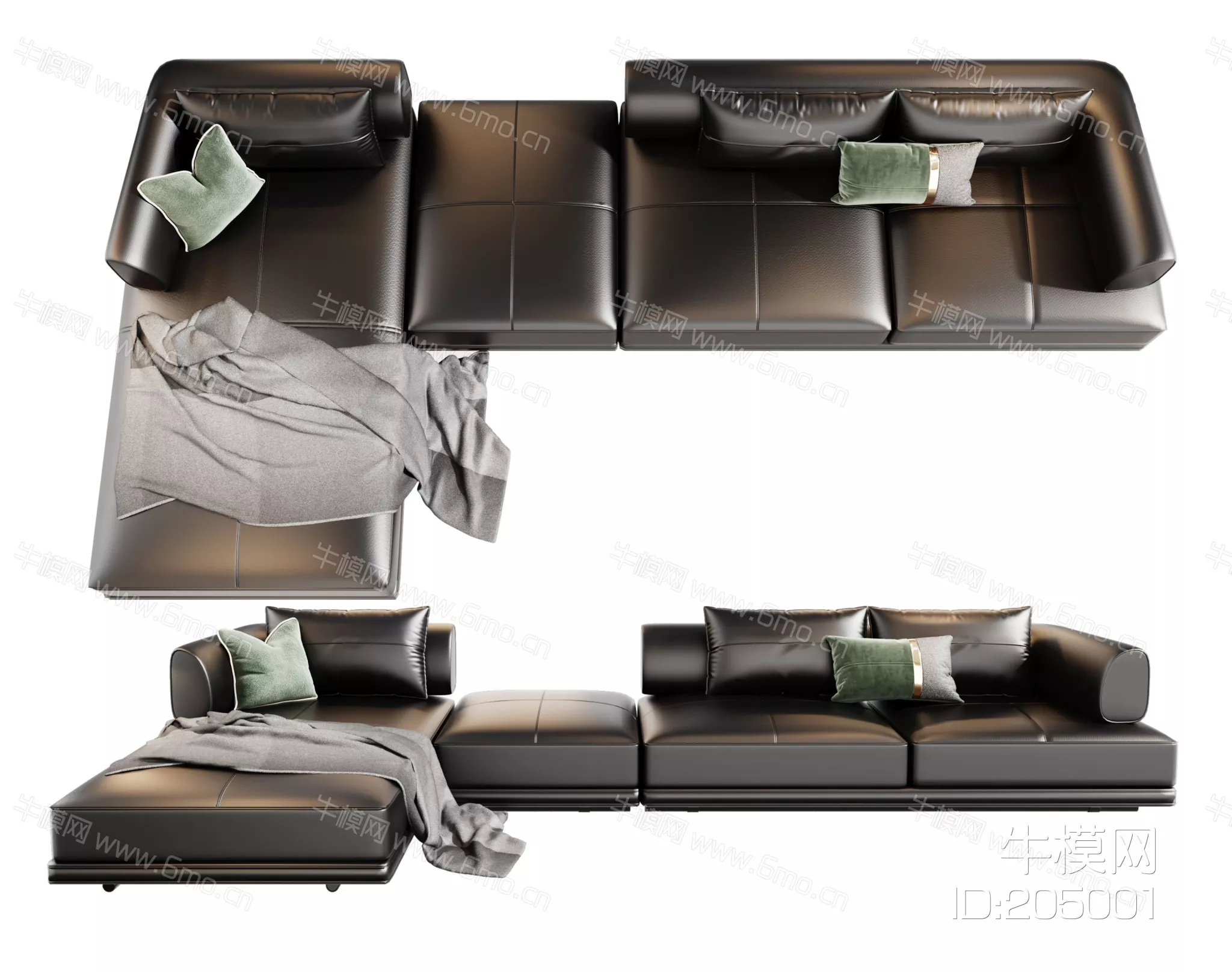 MODERN SOFA - SKETCHUP 3D MODEL - VRAY - 205001