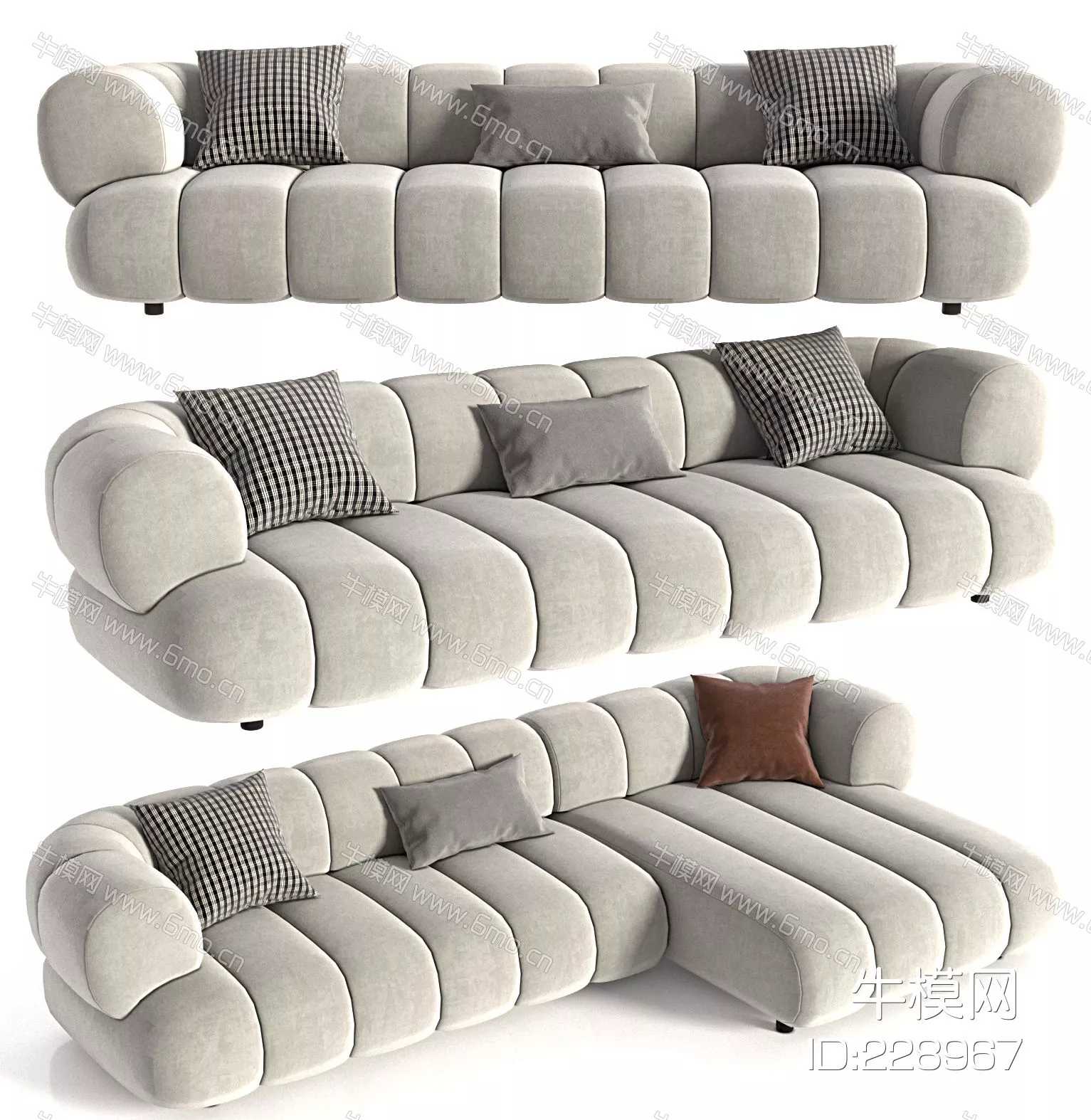 MODERN SOFA - SKETCHUP 3D MODEL - VRAY - 228967