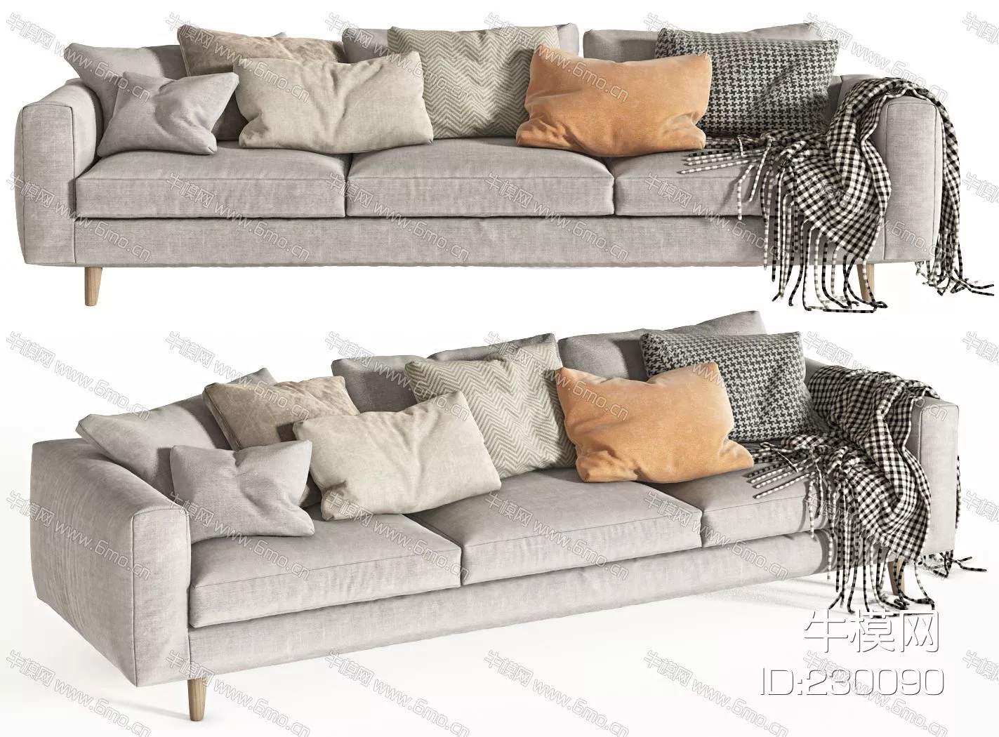 MODERN SOFA - SKETCHUP 3D MODEL - VRAY - 230090