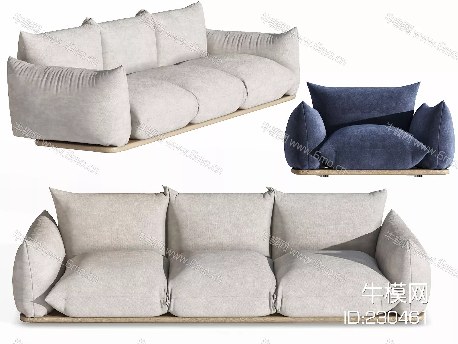 MODERN SOFA - SKETCHUP 3D MODEL - VRAY - 230461