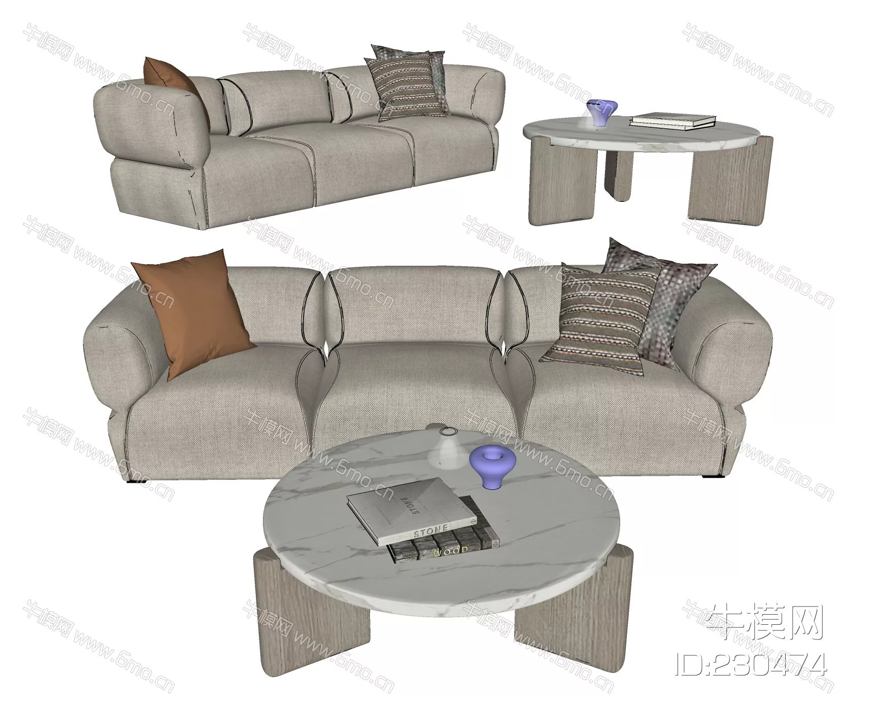 MODERN SOFA - SKETCHUP 3D MODEL - VRAY - 230474