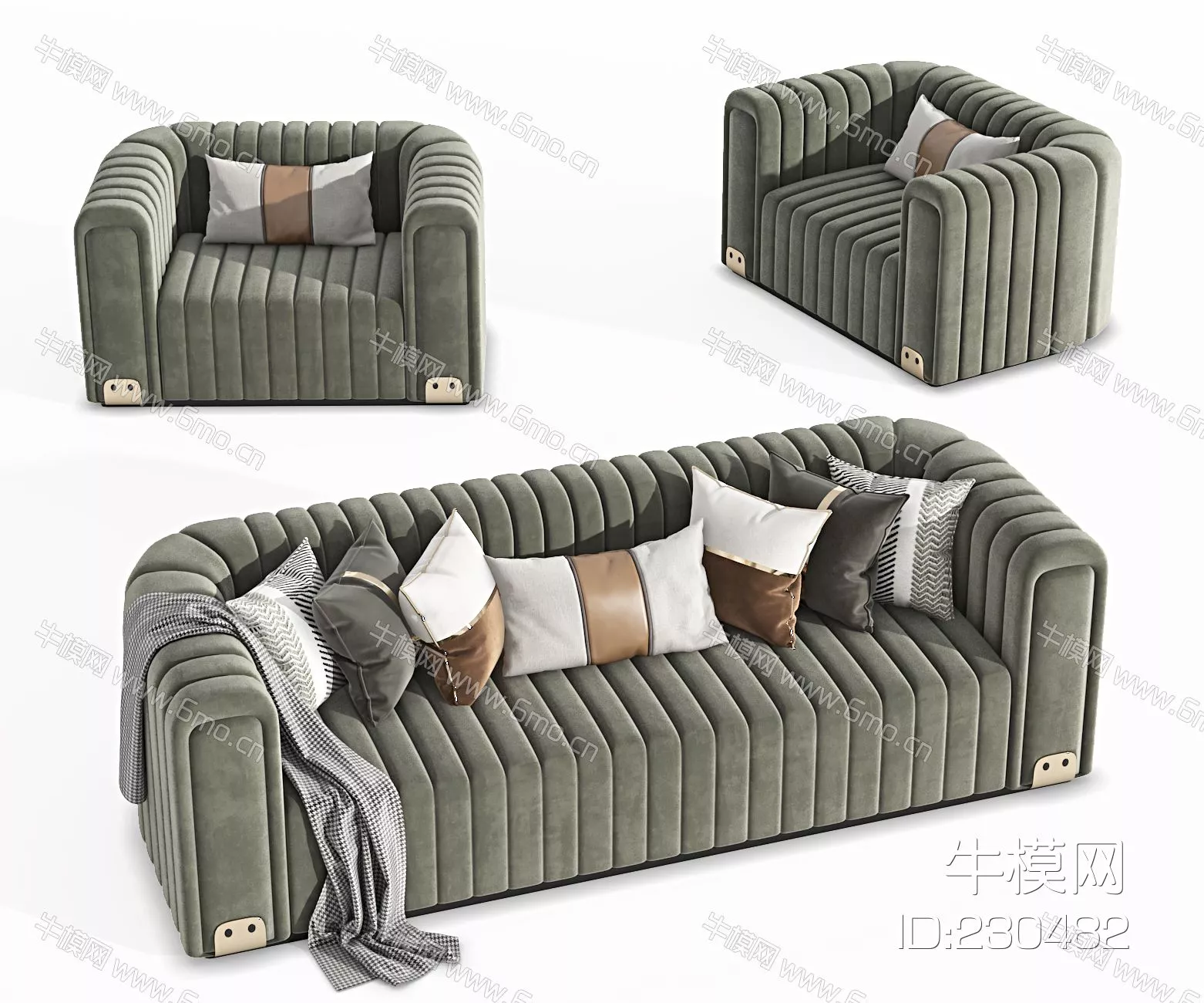 MODERN SOFA - SKETCHUP 3D MODEL - VRAY - 230482