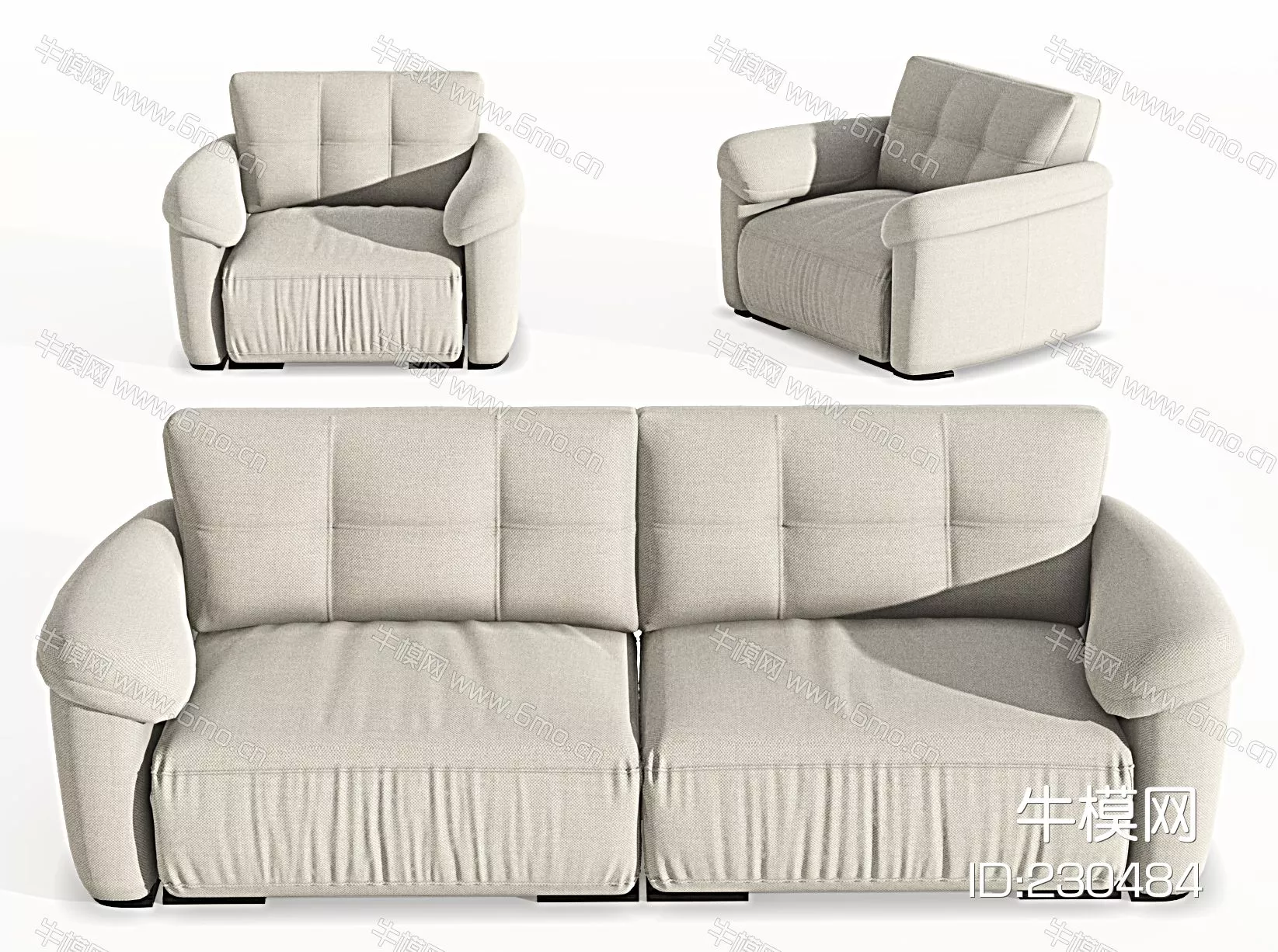 MODERN SOFA - SKETCHUP 3D MODEL - VRAY - 230484