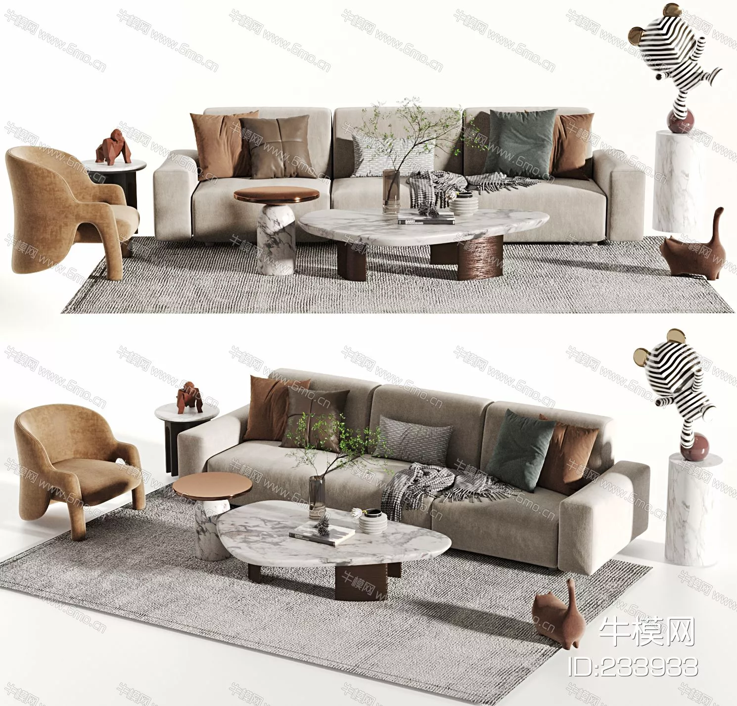 MODERN SOFA - SKETCHUP 3D MODEL - VRAY - 233933