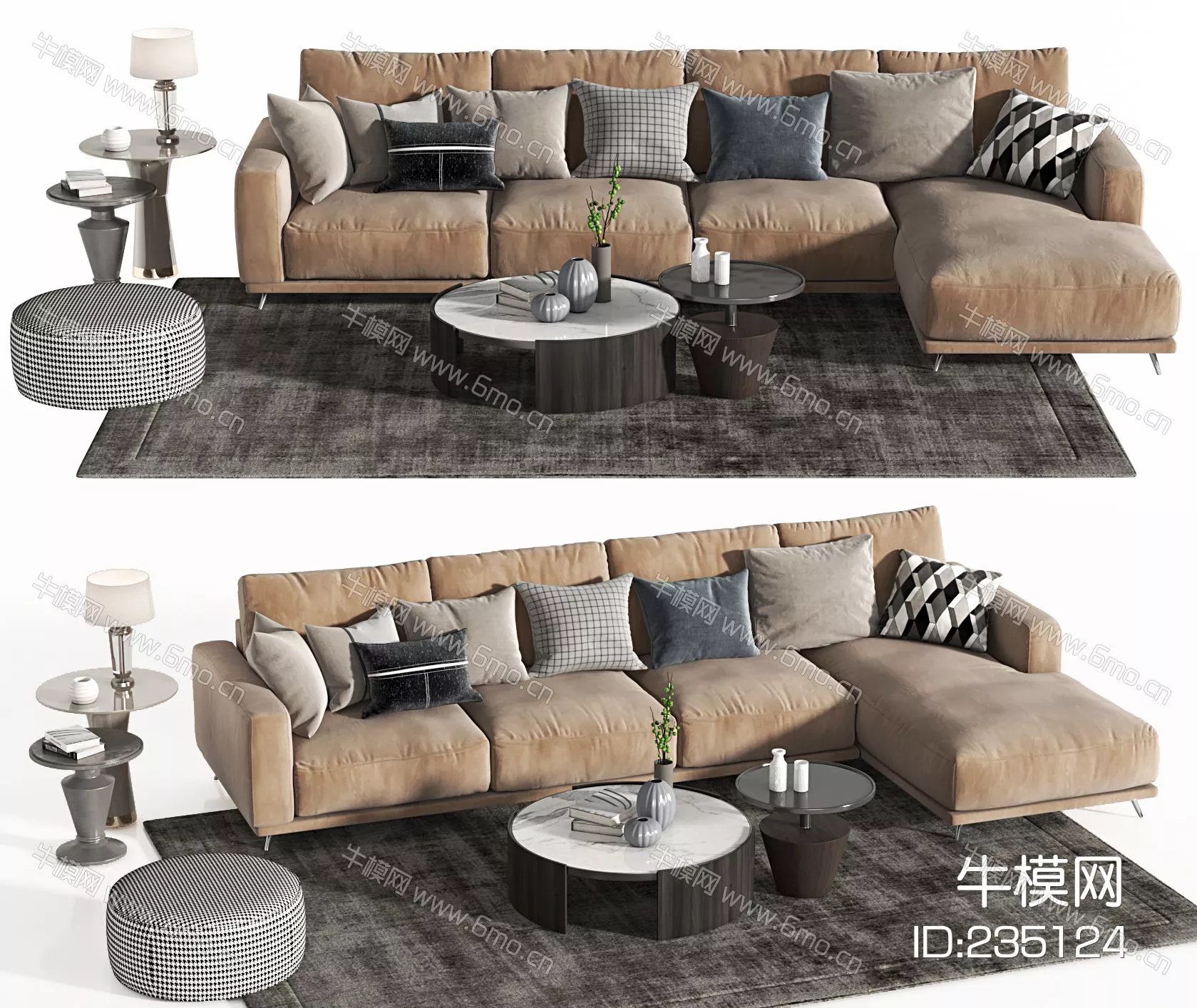 MODERN SOFA - SKETCHUP 3D MODEL - VRAY - 235124