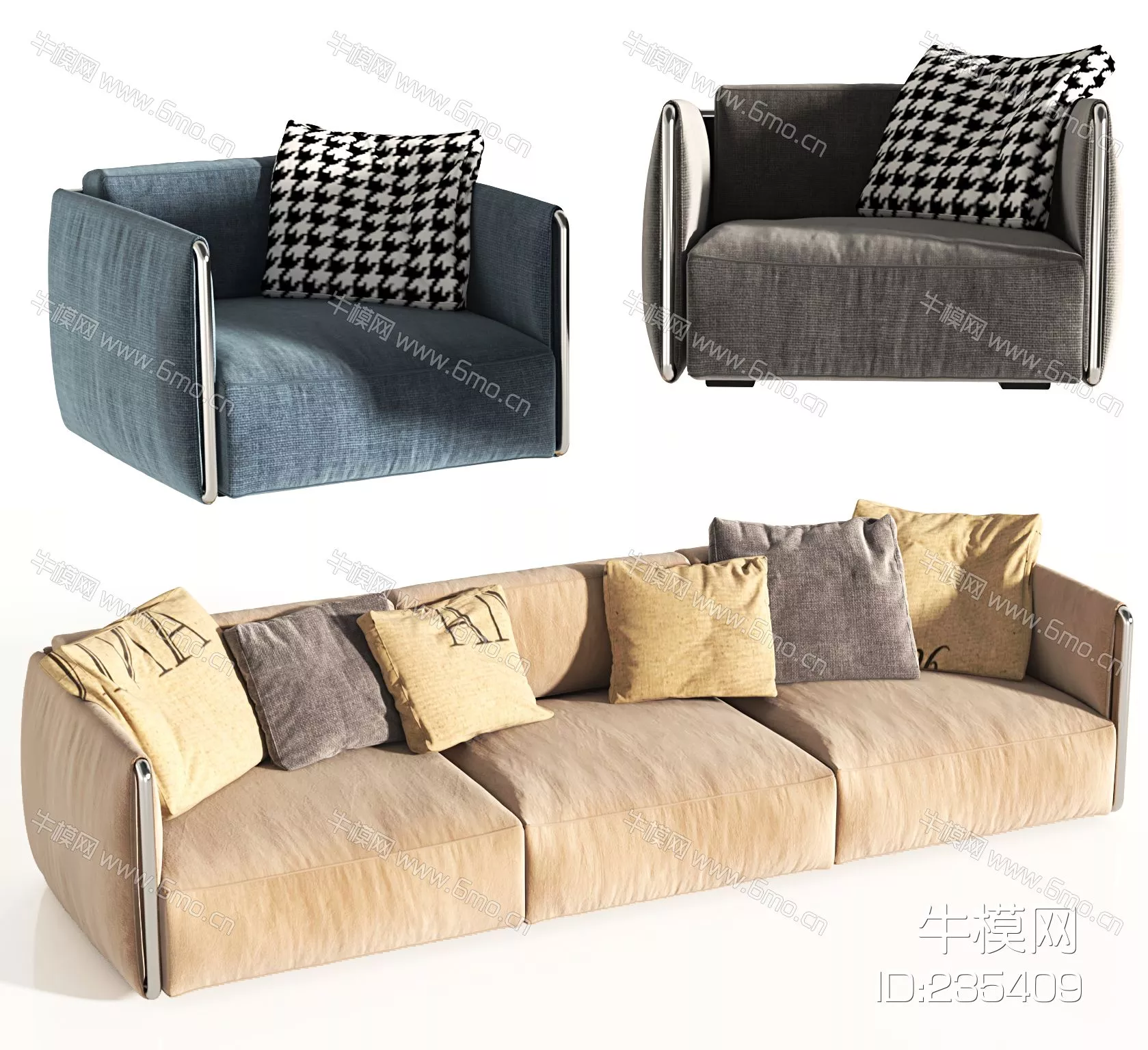 MODERN SOFA - SKETCHUP 3D MODEL - VRAY - ID13039