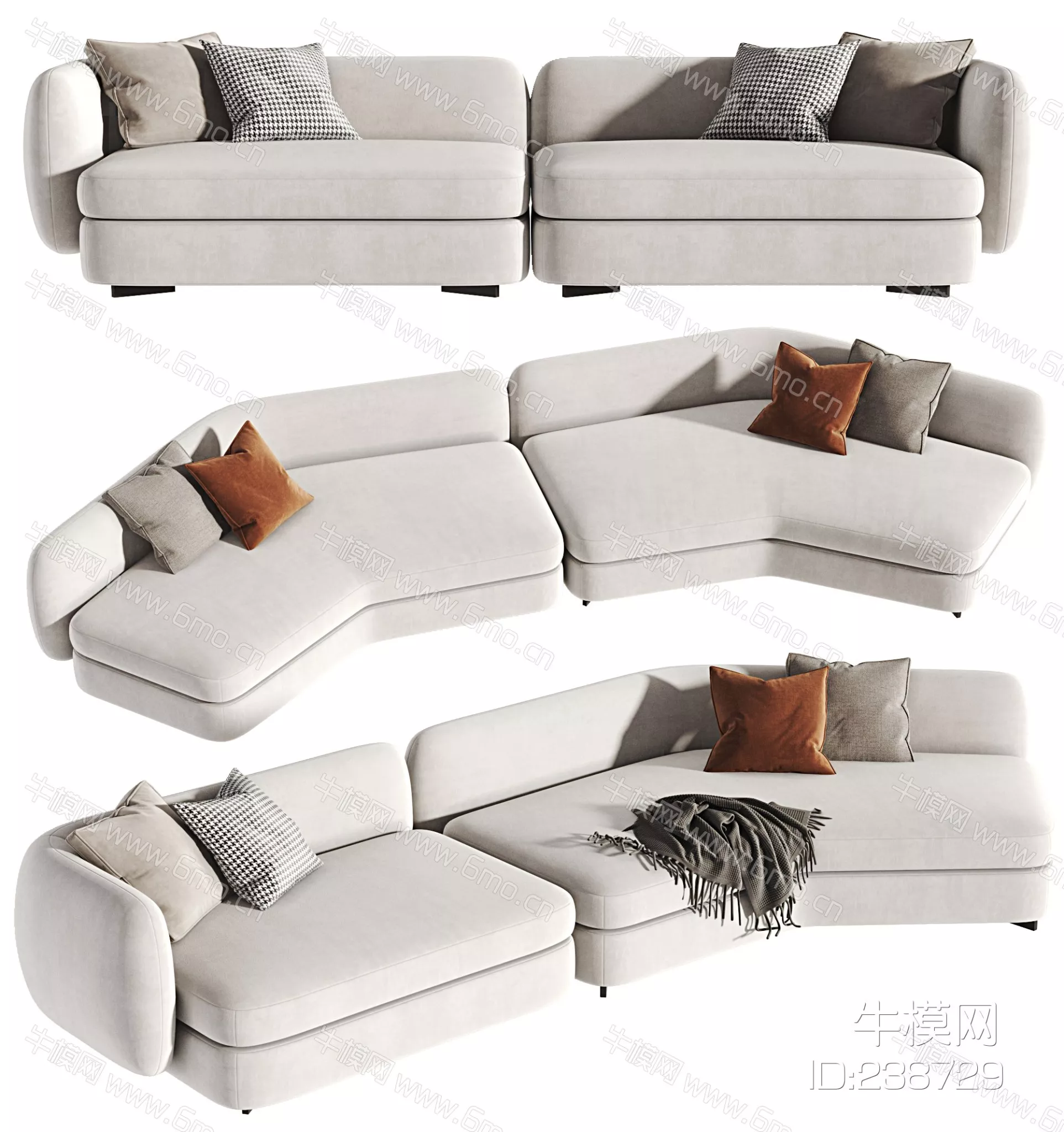 MODERN SOFA - SKETCHUP 3D MODEL - VRAY - ID13042