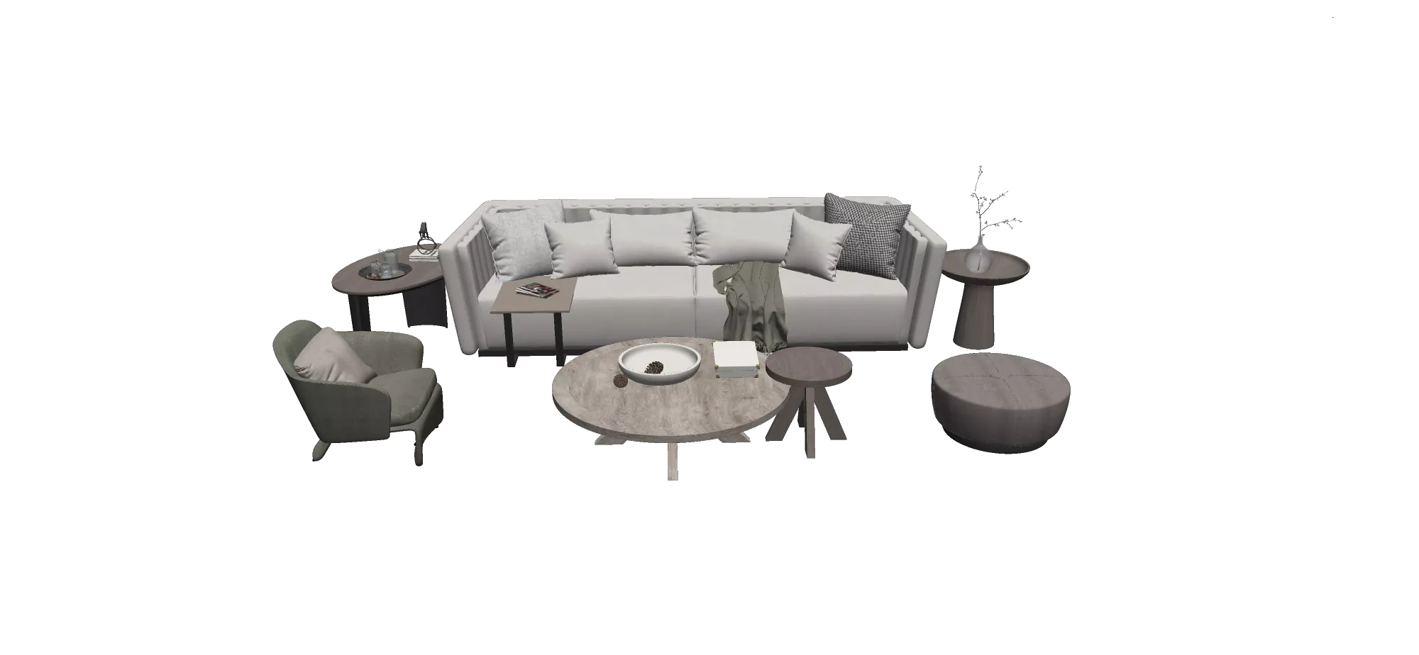 MODERN SOFA - SKETCHUP 3D MODEL - VRAY OR ENSCAPE - ID13055