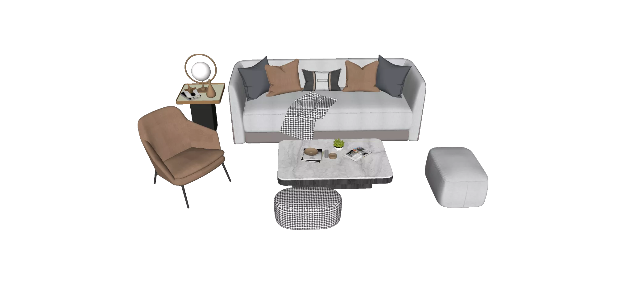 MODERN SOFA - SKETCHUP 3D MODEL - VRAY OR ENSCAPE - ID13059