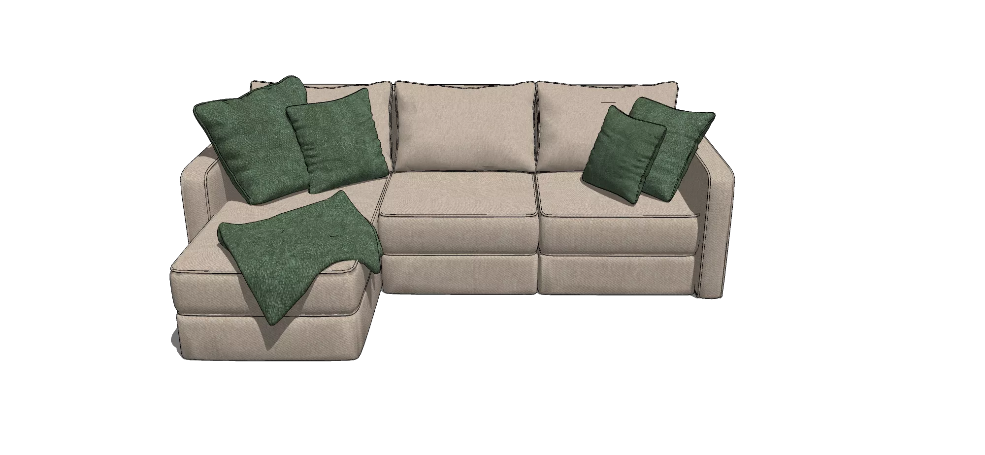 MODERN SOFA - SKETCHUP 3D MODEL - VRAY OR ENSCAPE - ID13074