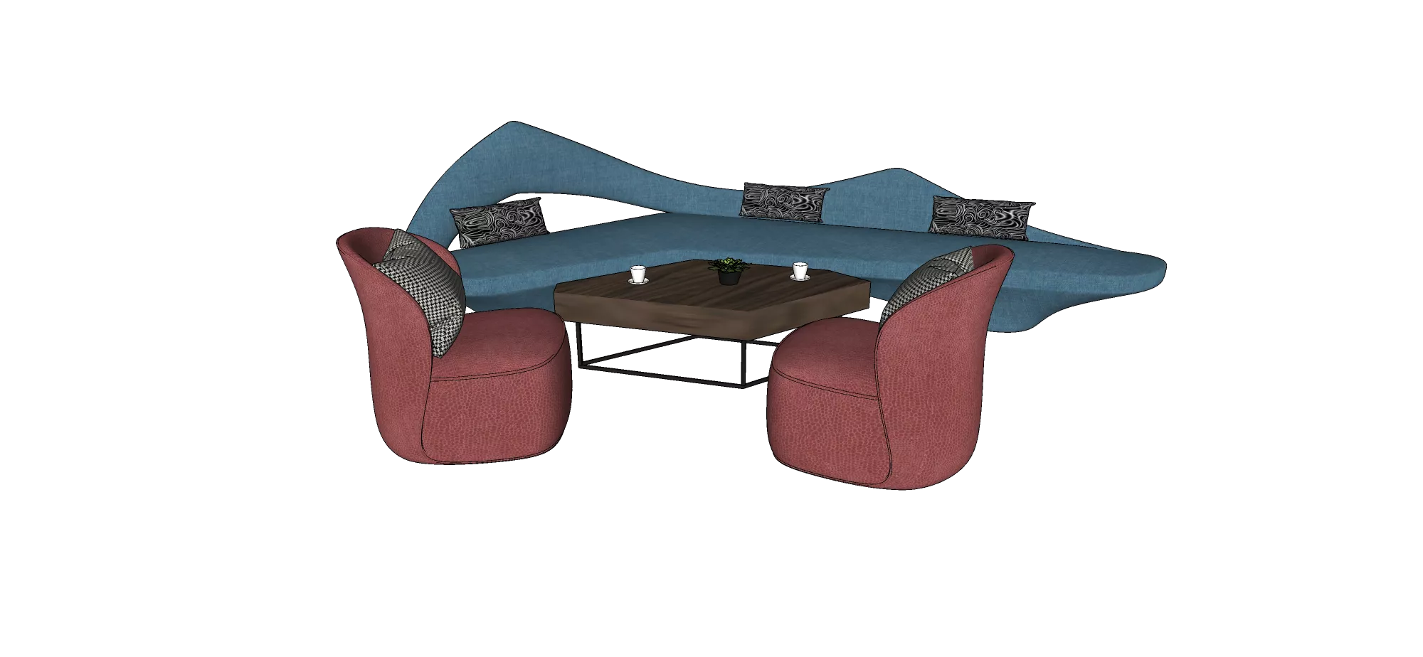 MODERN SOFA - SKETCHUP 3D MODEL - VRAY OR ENSCAPE - ID13128
