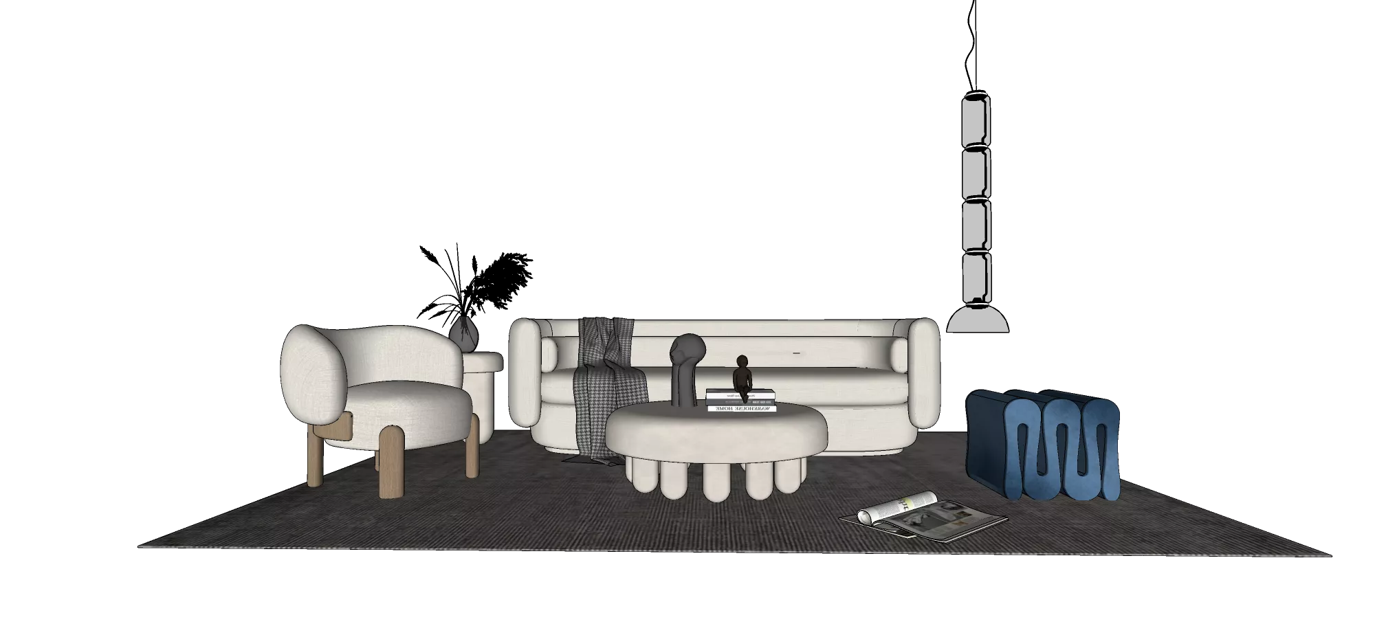 MODERN SOFA - SKETCHUP 3D MODEL - VRAY OR ENSCAPE - ID13130