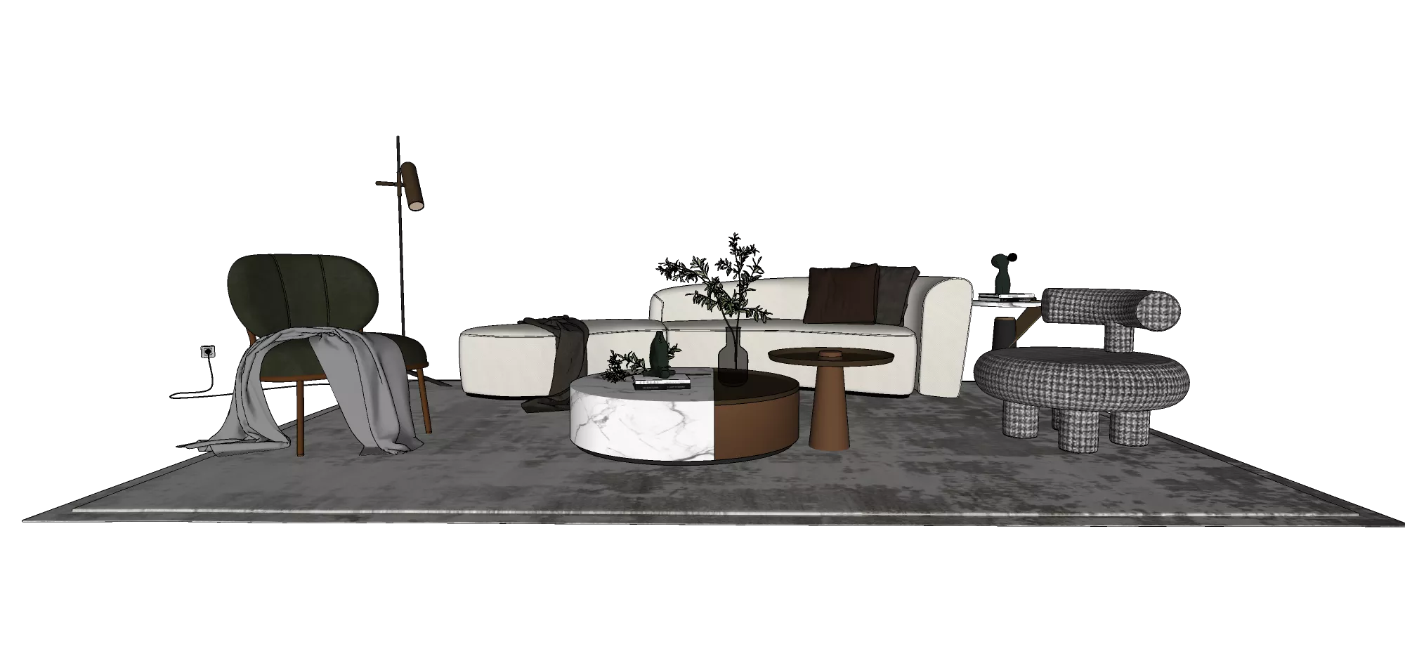 MODERN SOFA - SKETCHUP 3D MODEL - VRAY OR ENSCAPE - ID13131