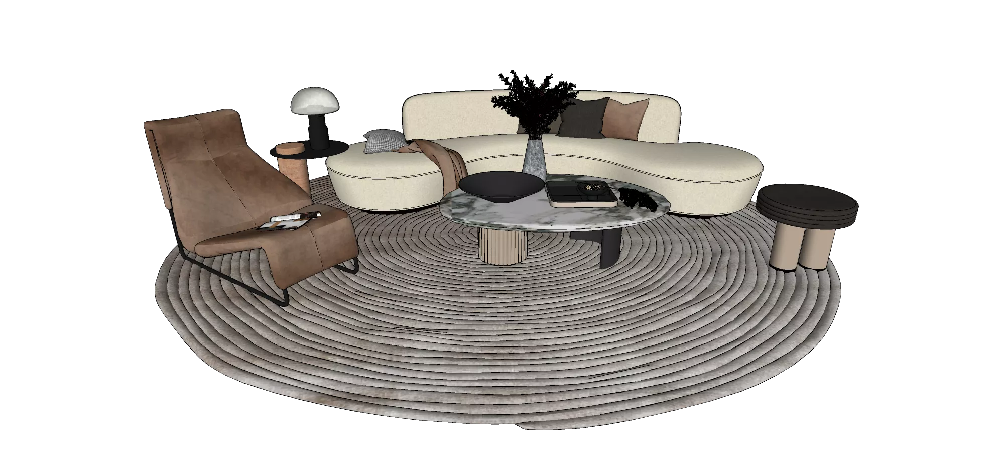 MODERN SOFA - SKETCHUP 3D MODEL - VRAY OR ENSCAPE - ID13132