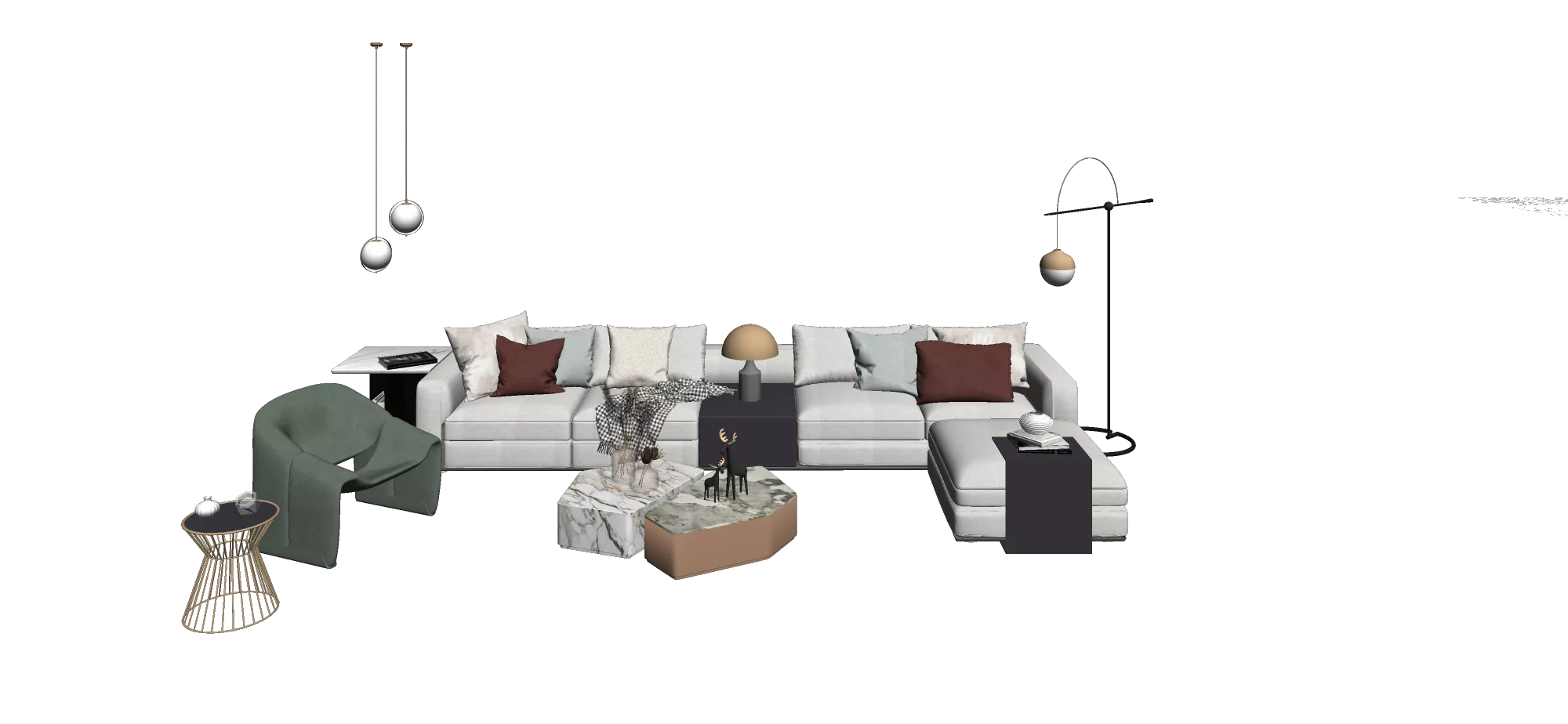 MODERN SOFA - SKETCHUP 3D MODEL - VRAY OR ENSCAPE - ID13134