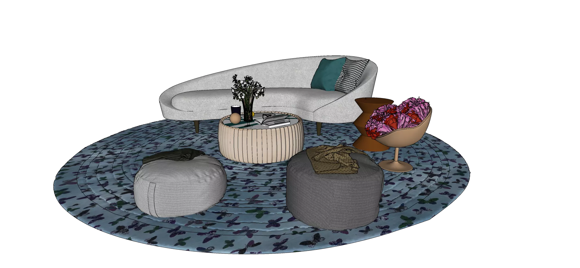MODERN SOFA - SKETCHUP 3D MODEL - VRAY OR ENSCAPE - ID13136