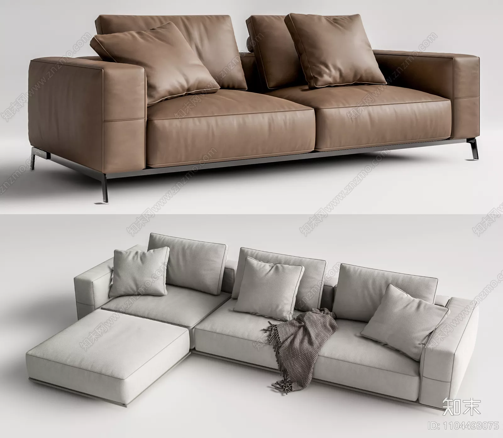 MODERN SOFA - SKETCHUP 3D MODEL - VRAY OR ENSCAPE - ID13147