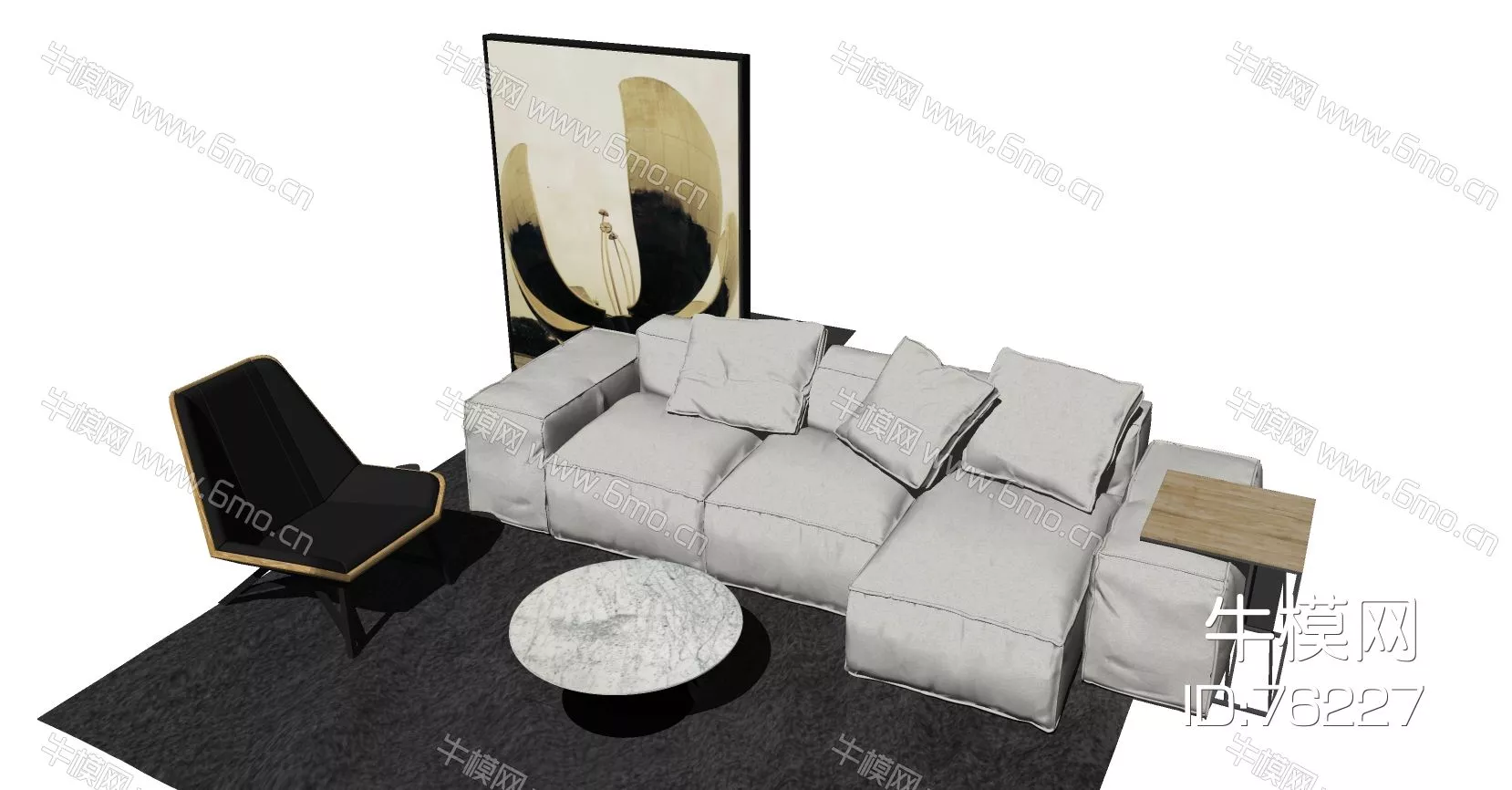 MODERN SOFA - SKETCHUP 3D MODEL - VRAY OR ENSCAPE - ID13166