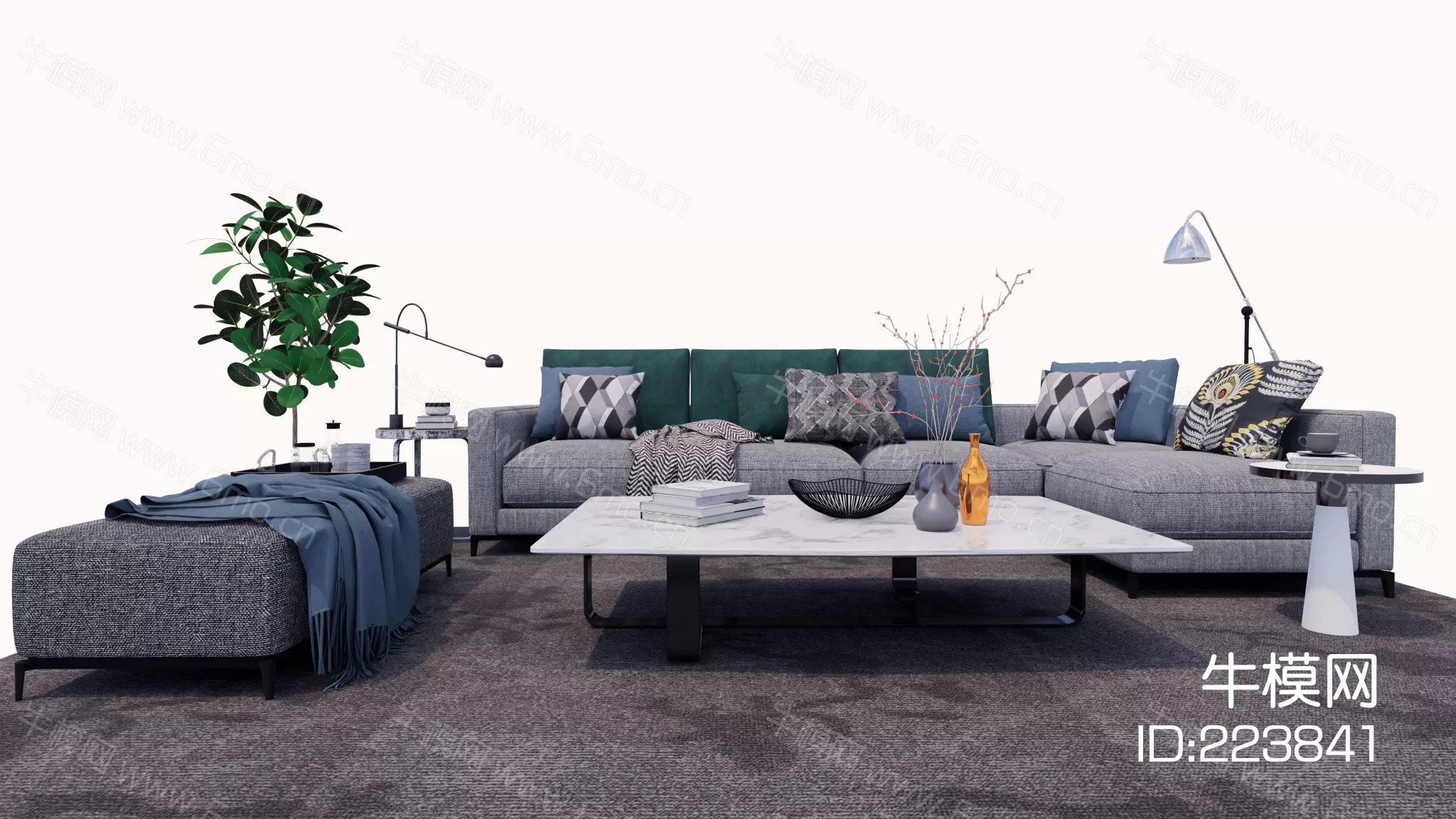 MODERN SOFA - SKETCHUP 3D MODEL - VRAY OR ENSCAPE - ID13177