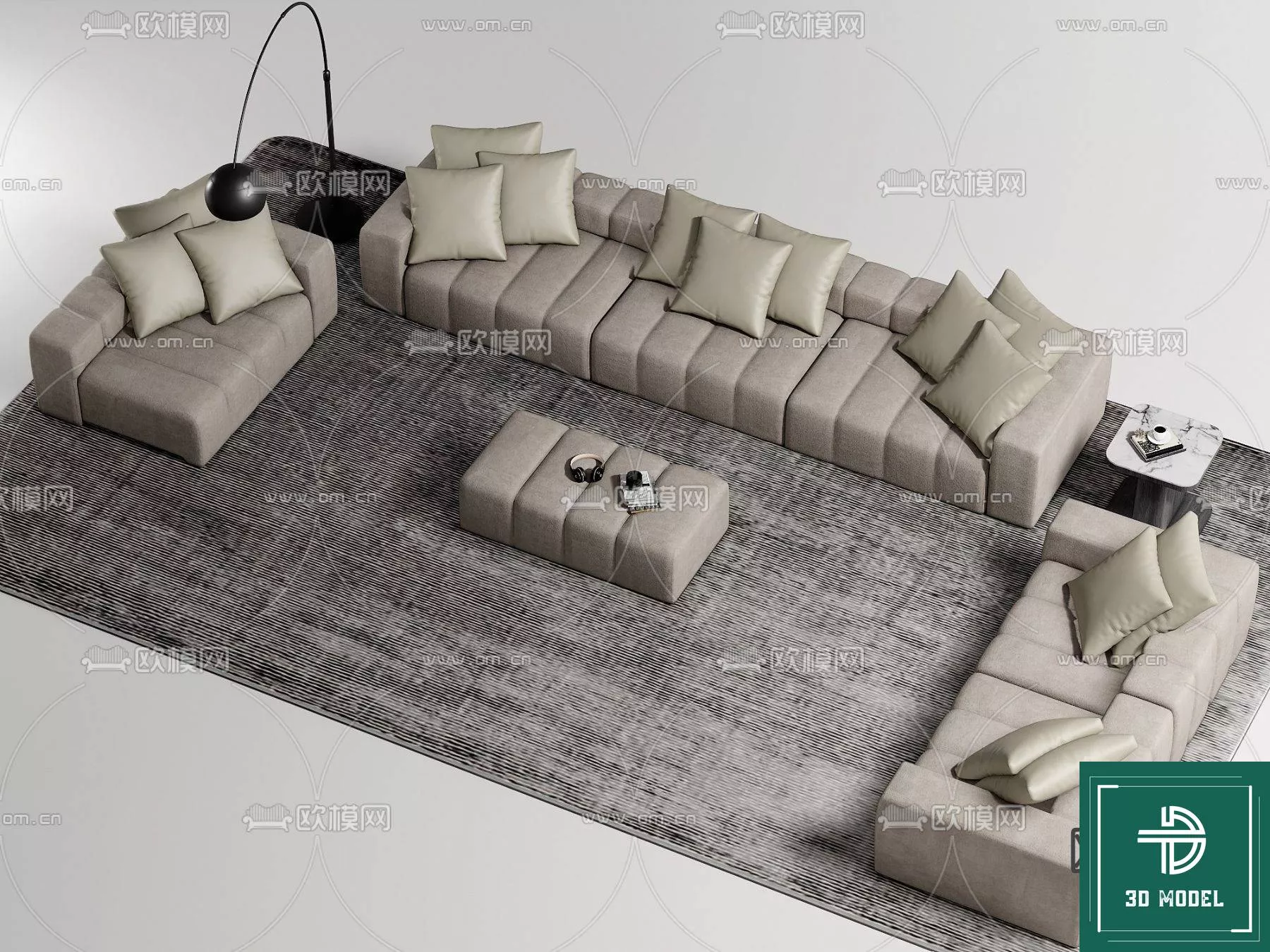 MODERN SOFA - SKETCHUP 3D MODEL - VRAY OR ENSCAPE - ID13227